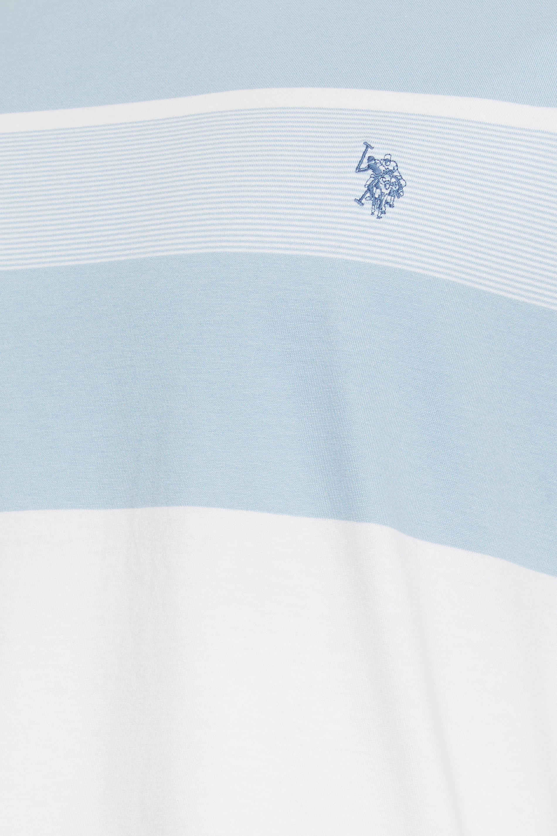 U.S. POLO ASSN. Big & Tall Blue & White Colour Block Stripe T-Shirt | BadRhino 2