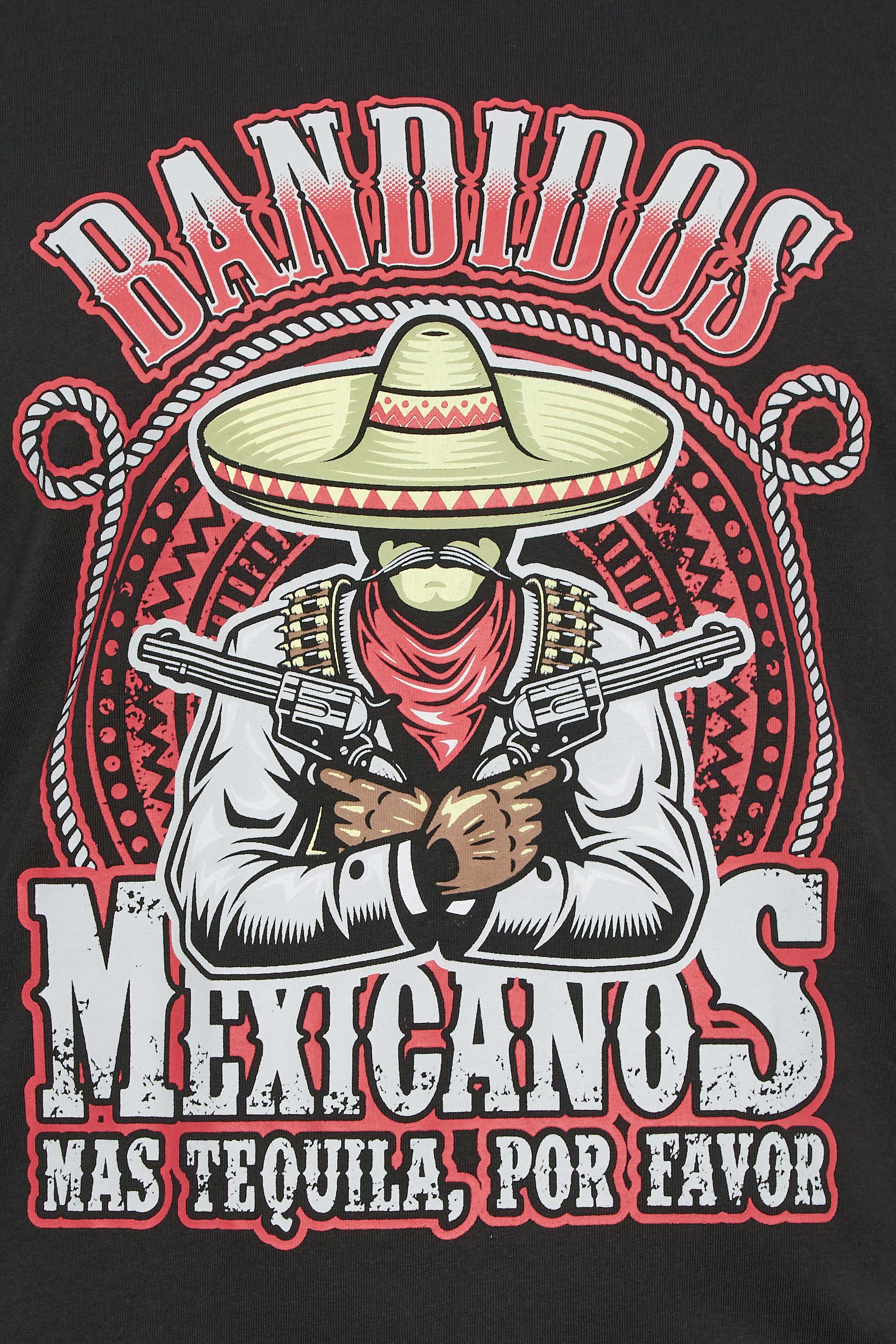 ESPIONAGE Big & Tall Black 'Mexican Bandit' Printed T-Shirt | BadRhino 2