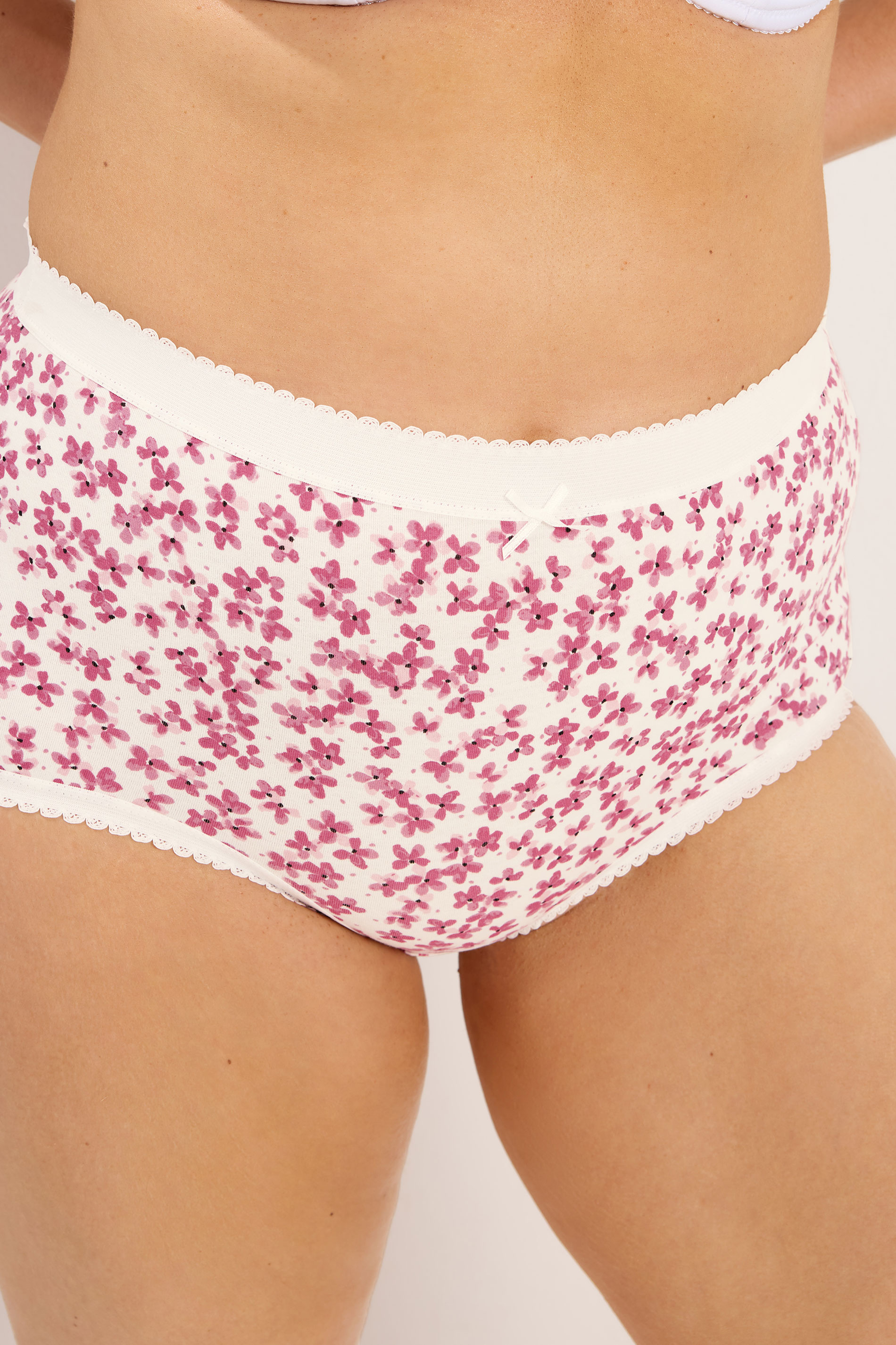 YOURSET 5 PACK Plus Size Pink & Black Floral Full Briefs | Yours Clothing 2