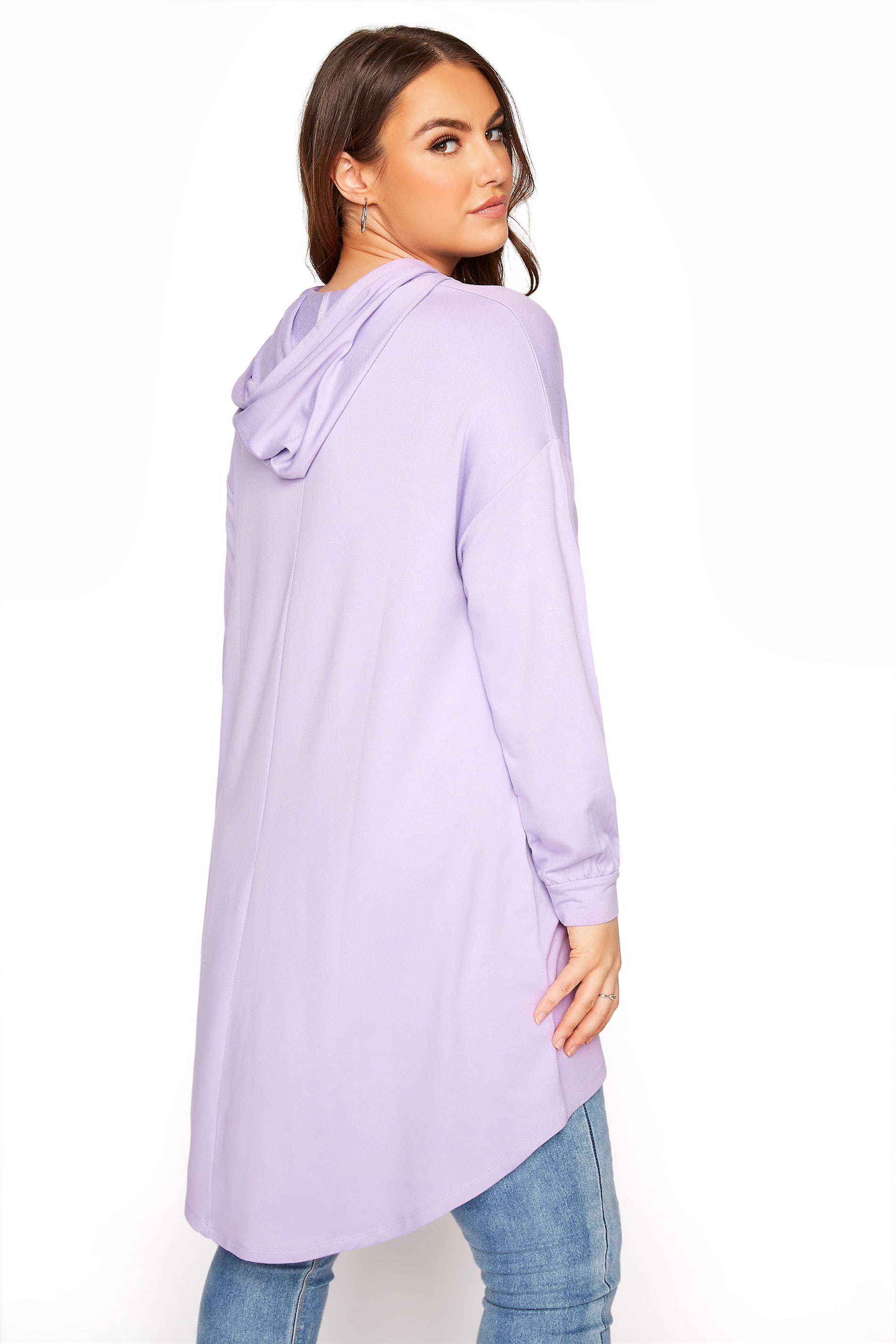 Lilac Tunic Hoodie | Yours Clothing