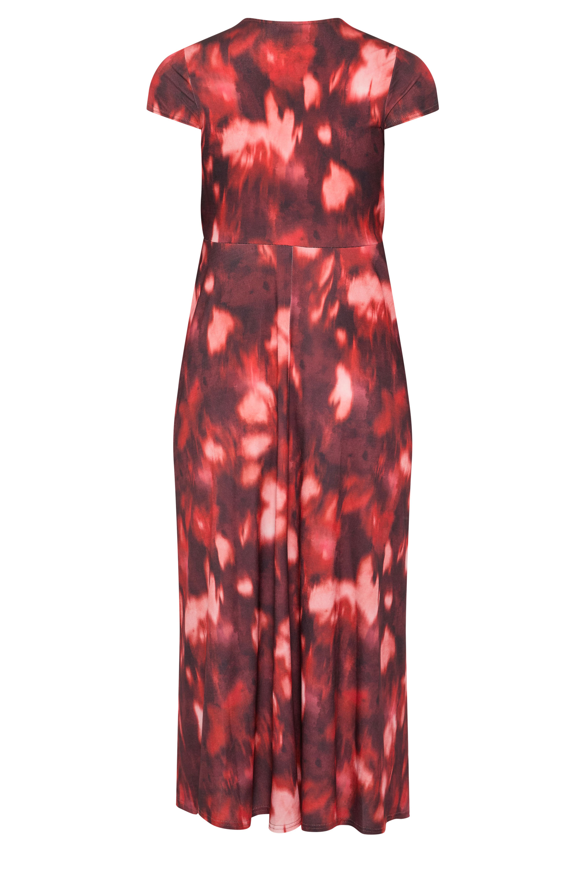 YOURS LONDON Plus Size Red Abstract Print Twist Front Dress | Yours Clothing 6