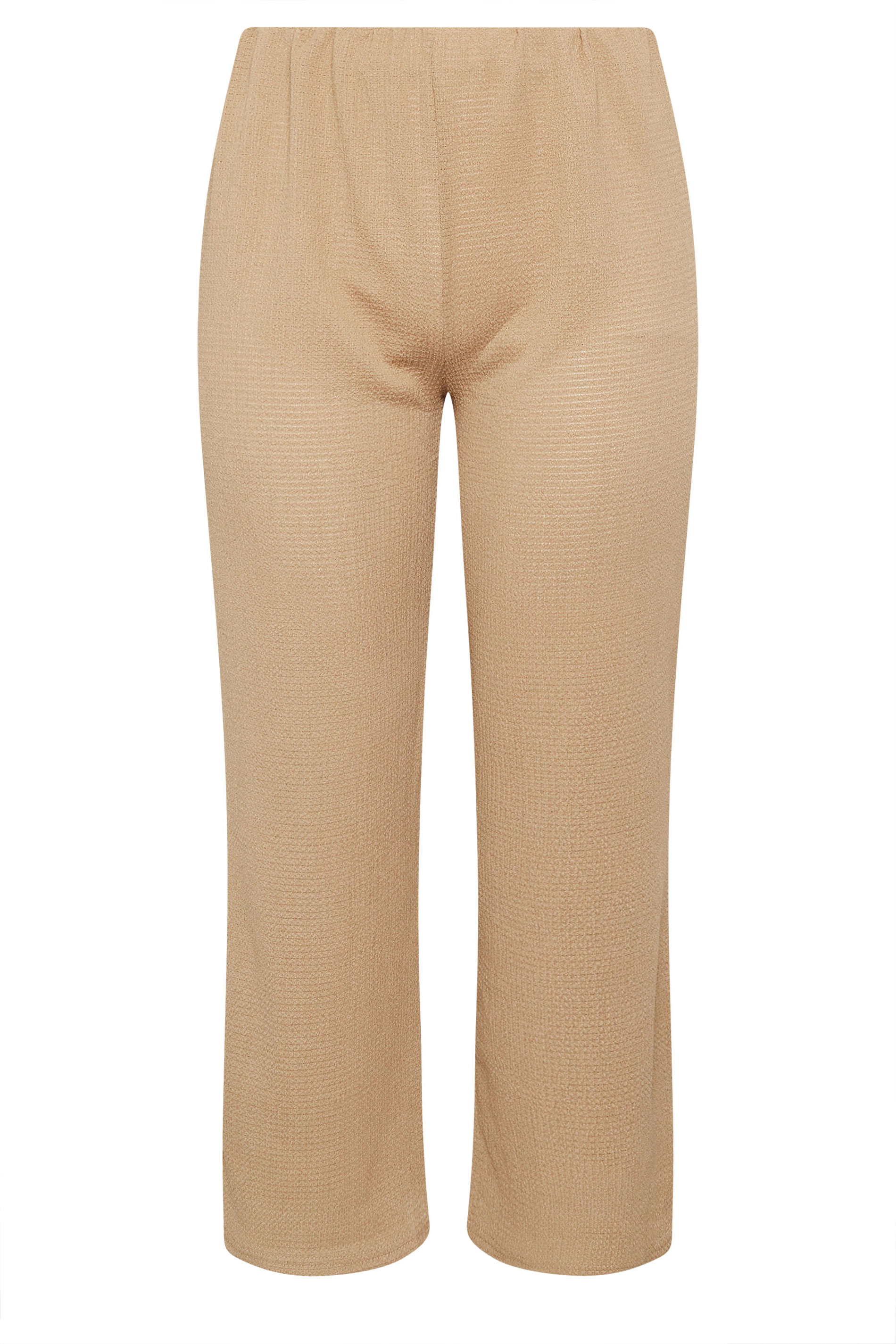 LIMITED COLLECTION Plus Size Beige Crinkle Wide Leg Trousers | Yours Clothing 6