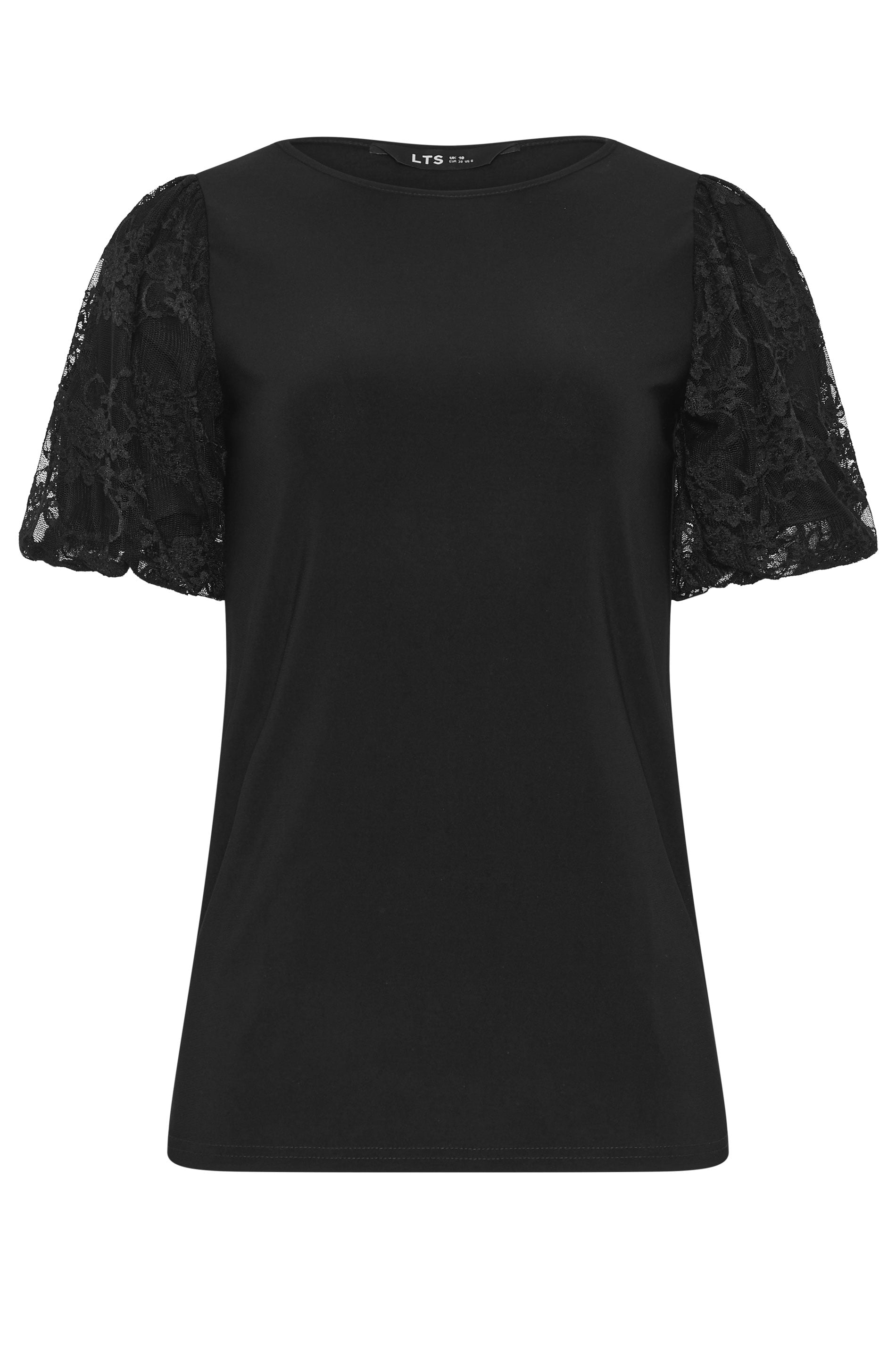 LTS Tall Women's Black Lace Sleeve T-Shirt | Long Tall Sally 5