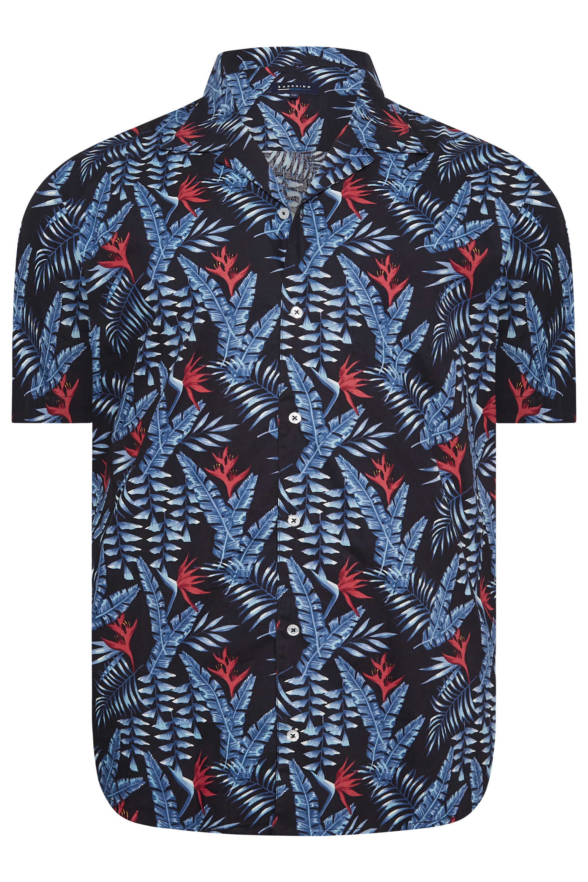 BadRhino Big & Tall Black Tropical Print Shirt | BadRhino 3
