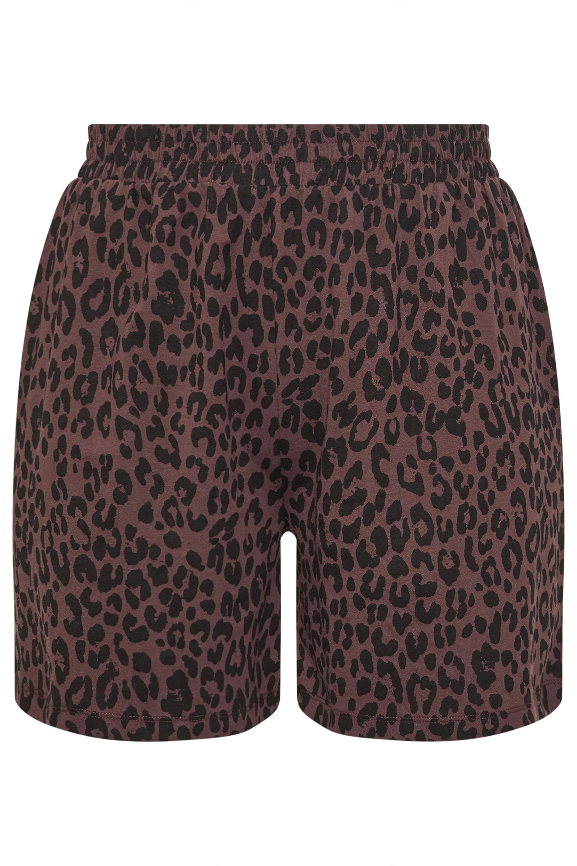 LIMITED COLLECTION Plus Size Chocolate Brown Leopard Shorts | Yours Clothing 5