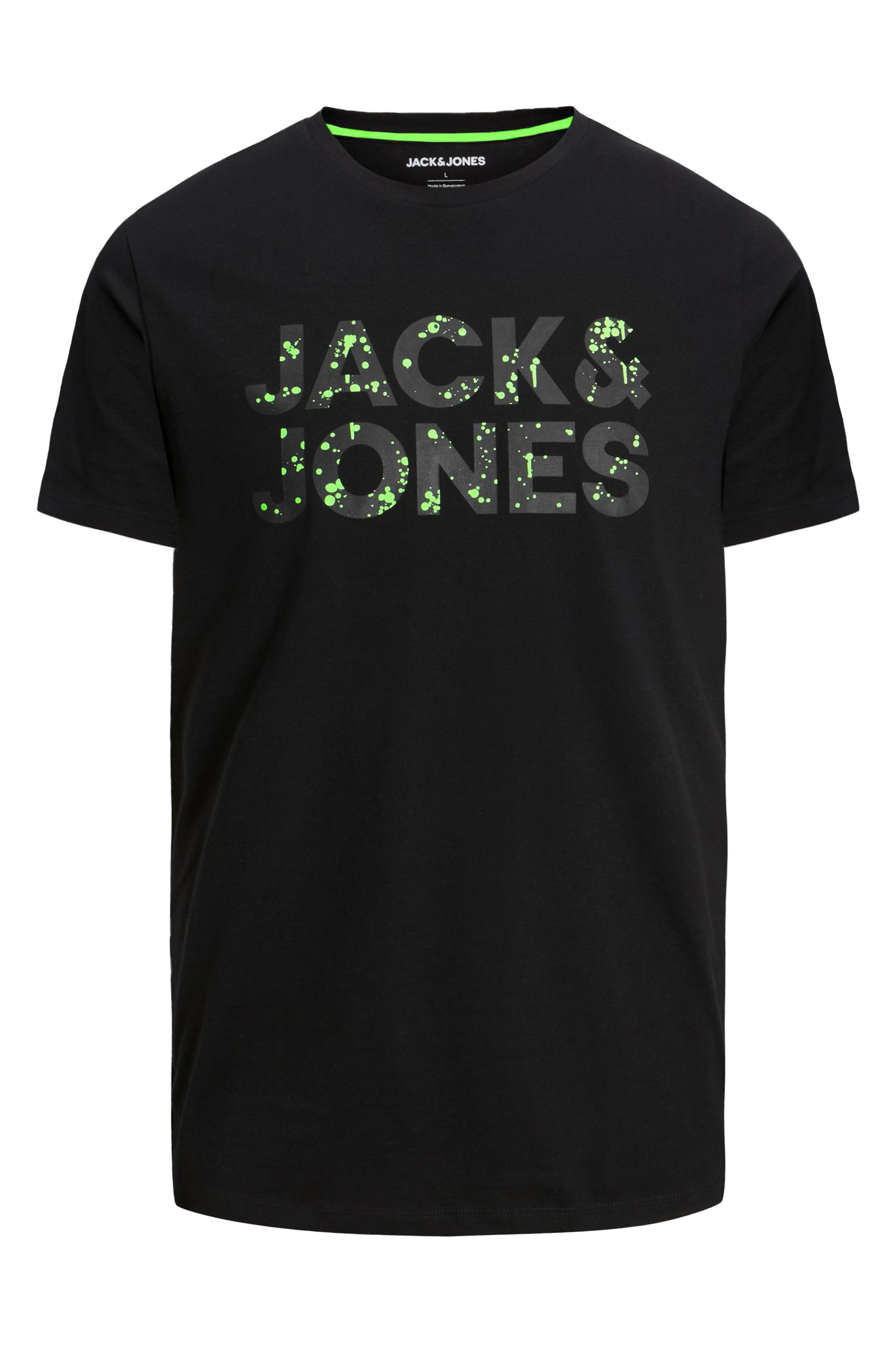 JACK & JONES Big & Tall Black Logo Short Sleeve T-Shirt | BadRhino 2