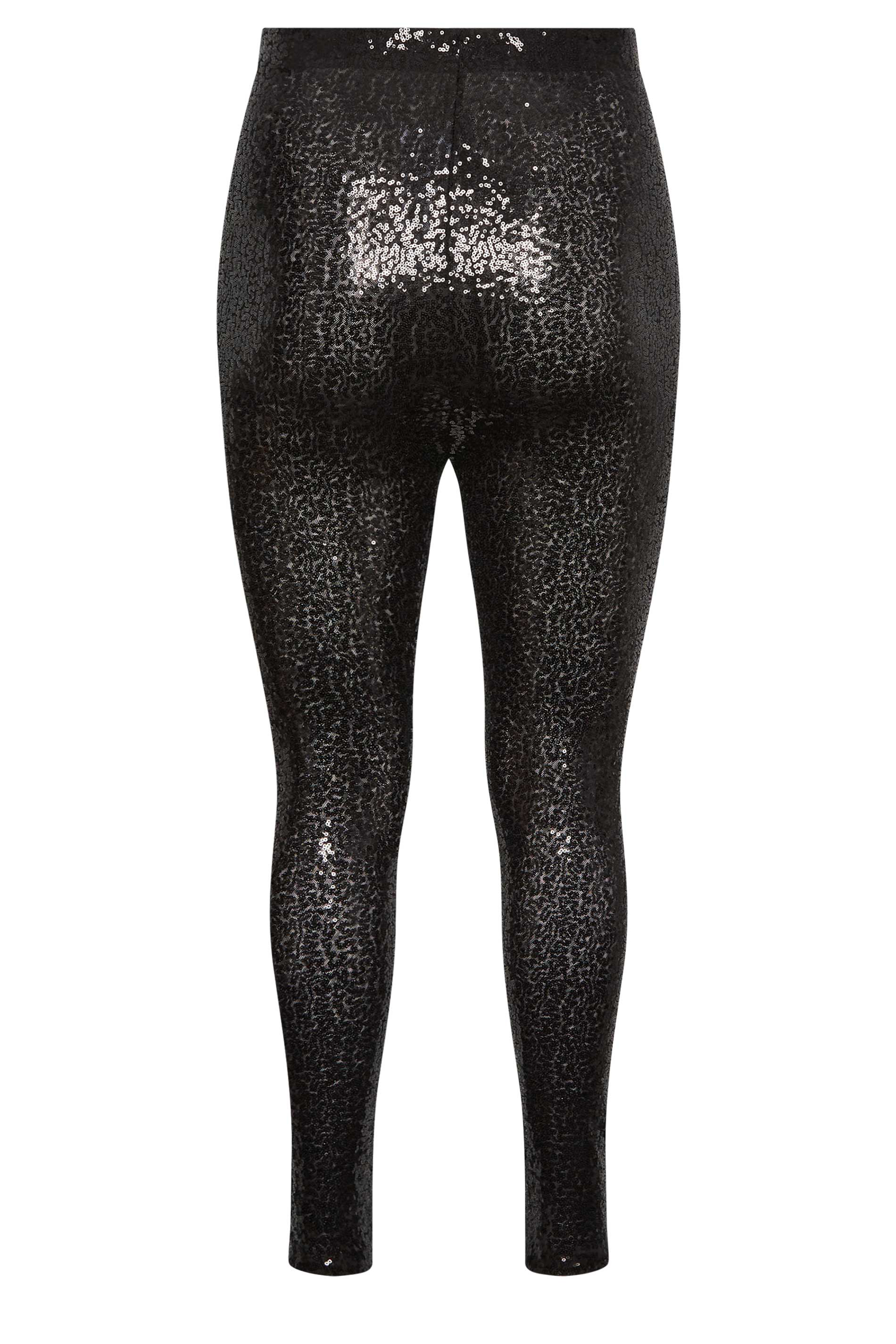 Buy Yours Curve Black Ponte Sequin Leggings from Next Luxembourg