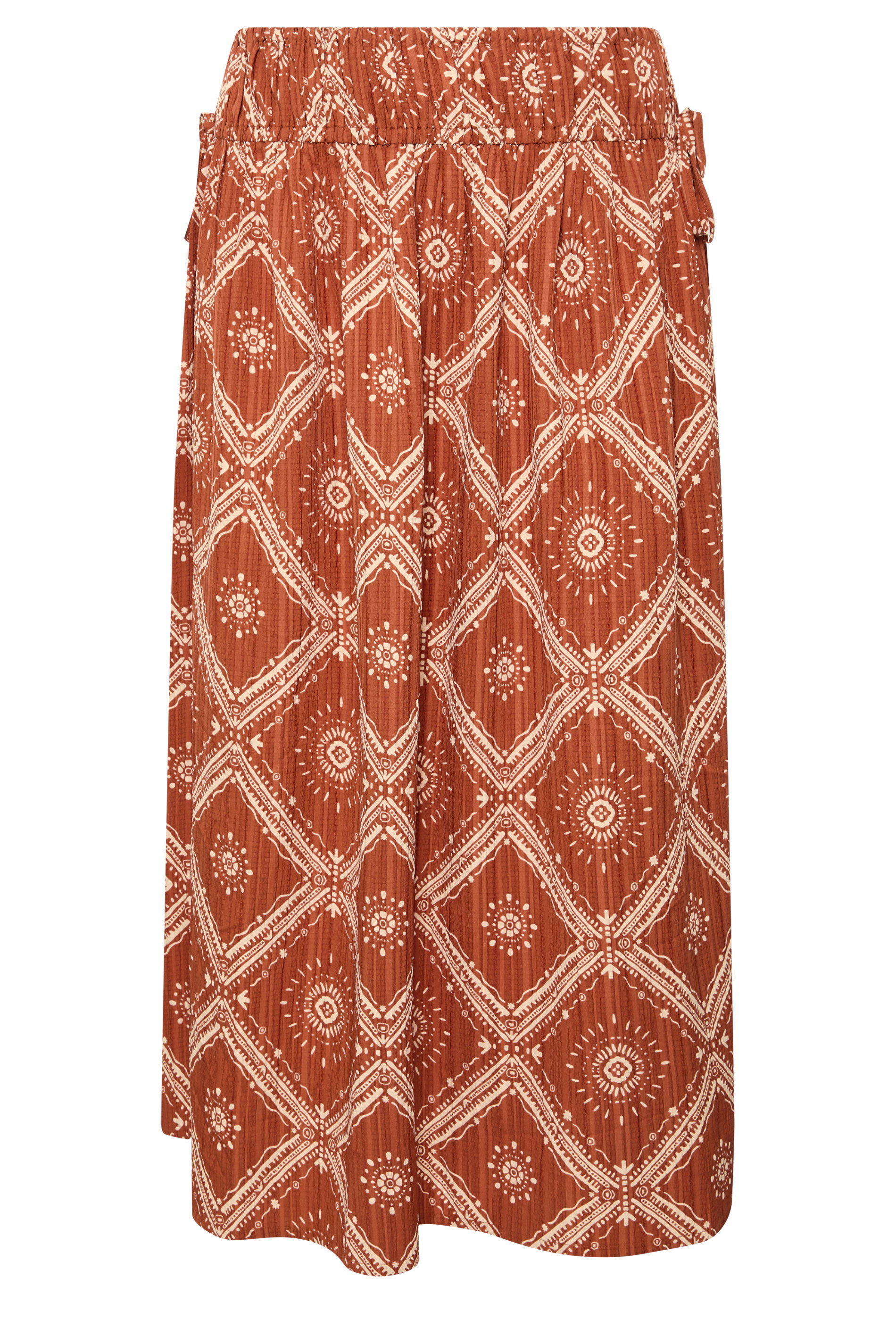 YOURS Plus Size Rust Orange Abstract Skirt 7