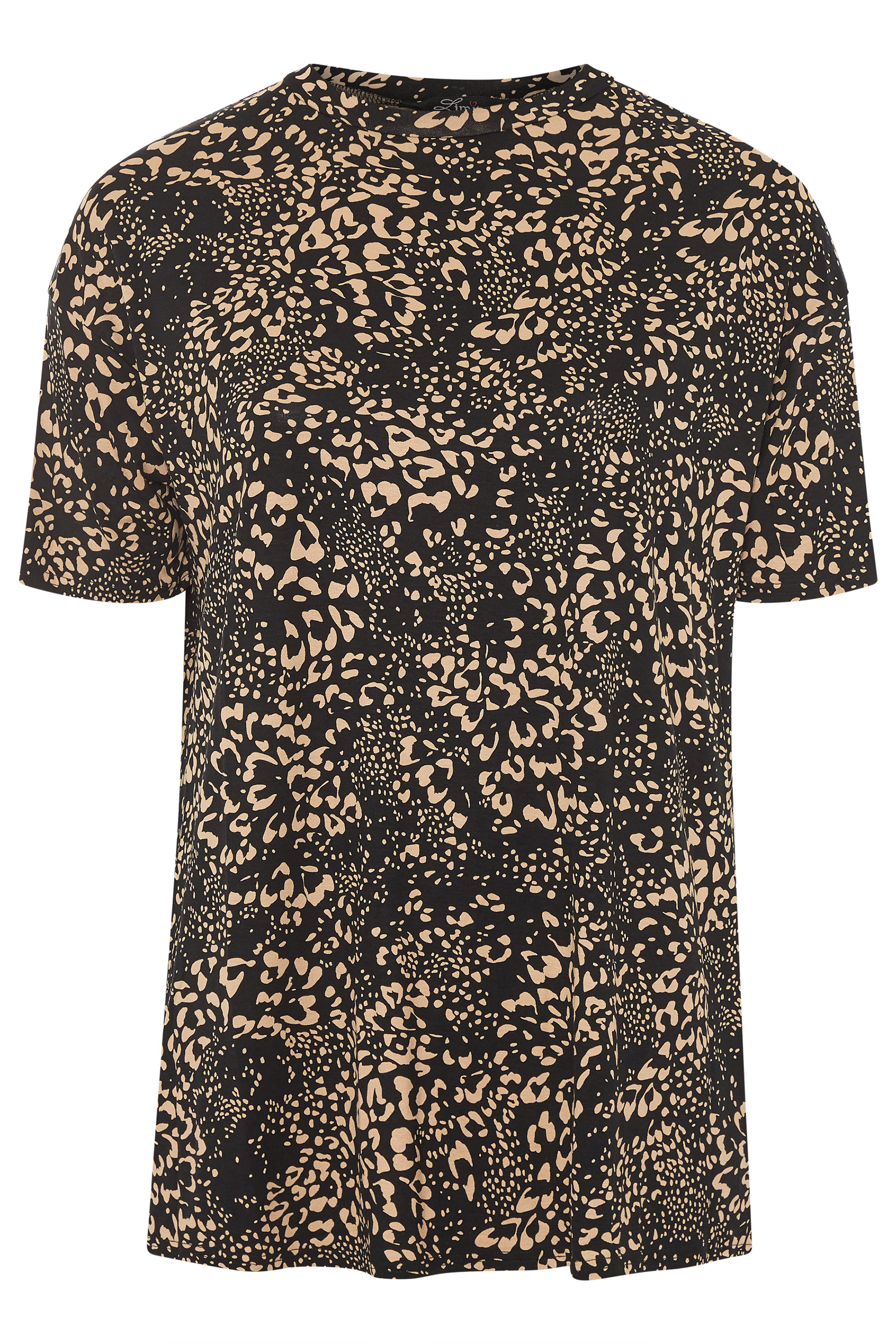 LIMITED COLLECTION Black Leopard Print Oversized Top | Yours Clothing