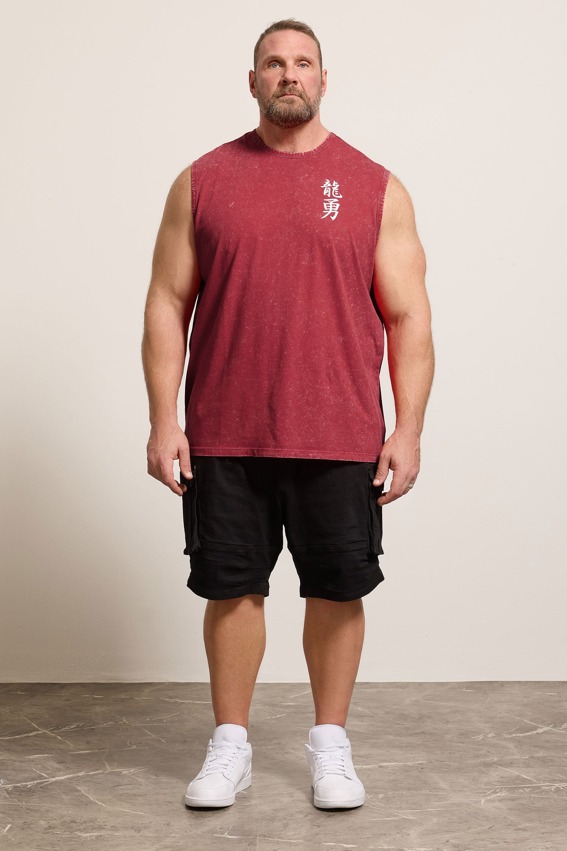 BadRhino Big & Tall Red Acid Wash Graphic Vest | BadRhino 1