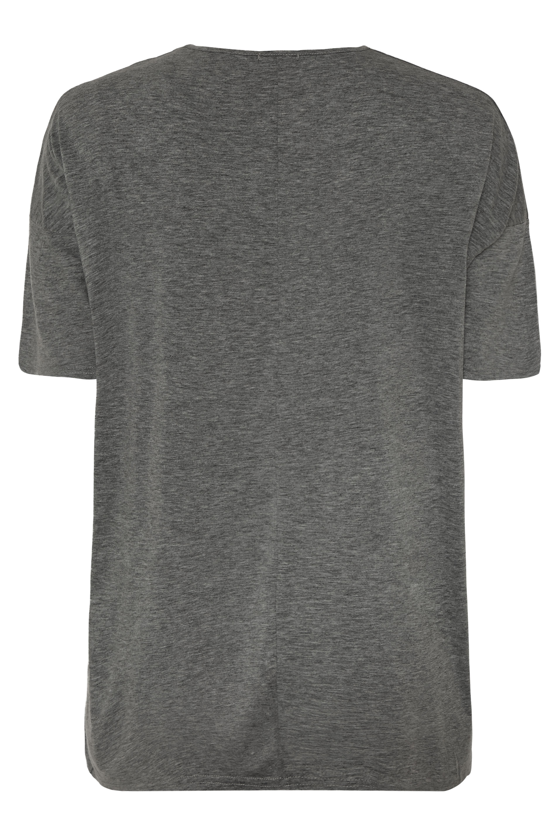 Charcoal Grey Jersey Oversized T-Shirt | Yours Clothing