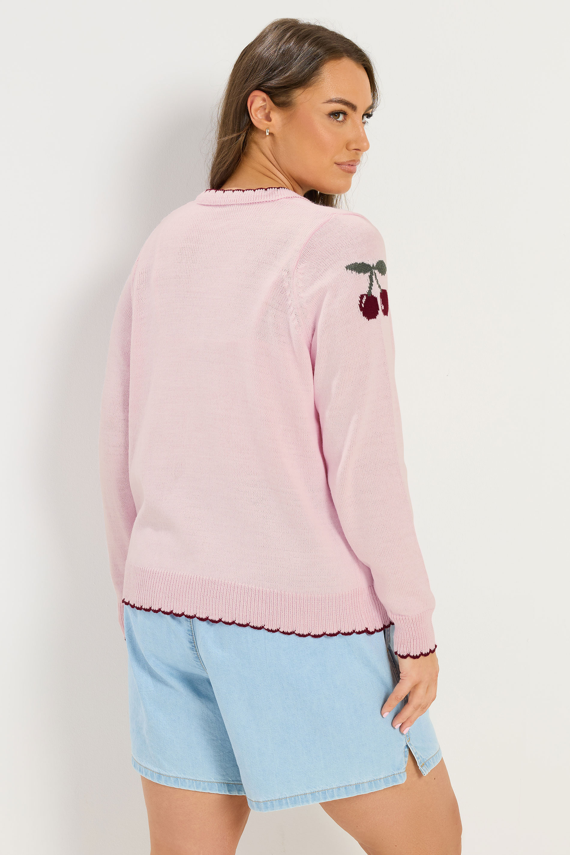 YOURS Plus Size Pink Scallop Cherry Cardigan 2