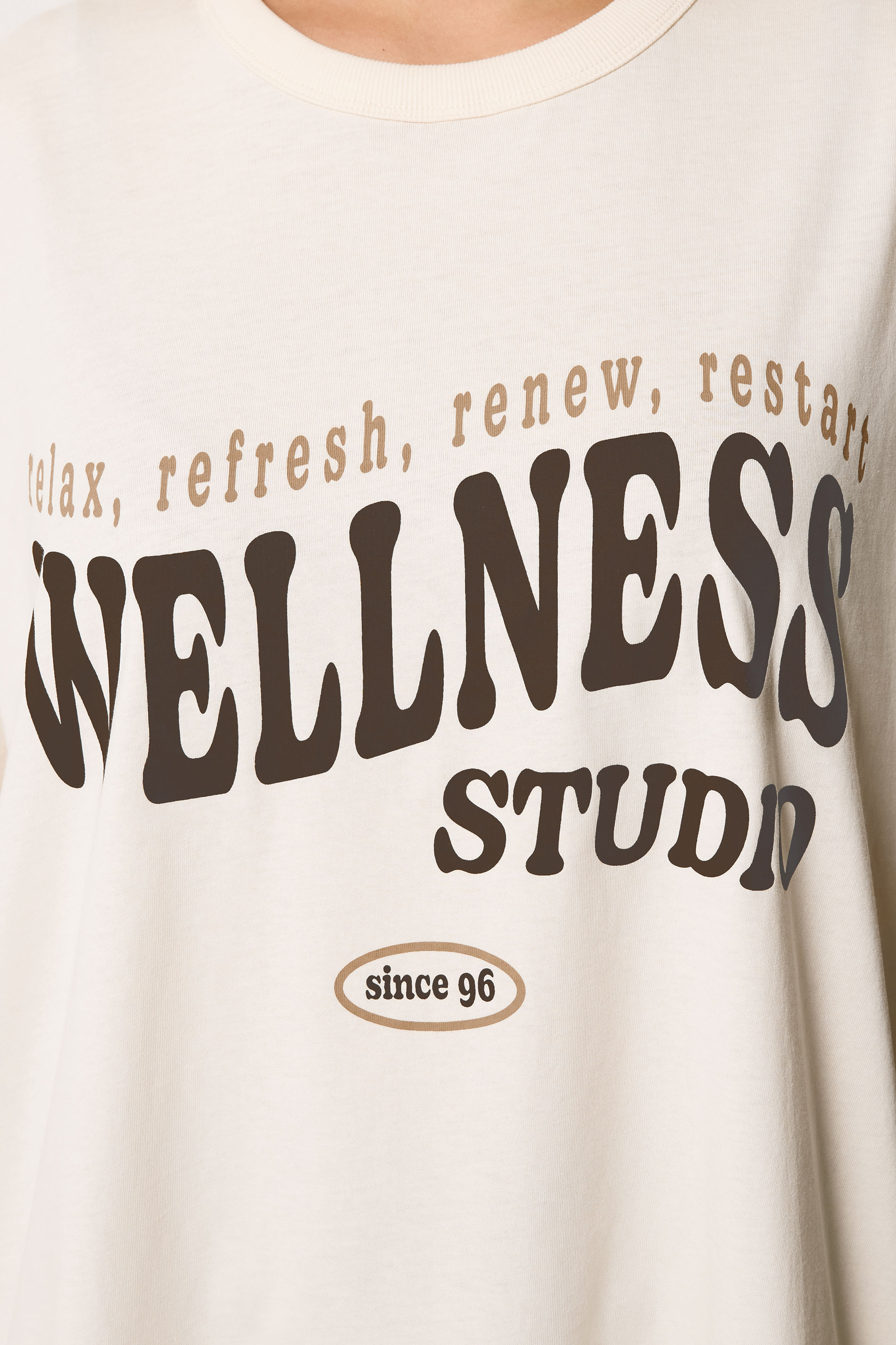 YOURS ACTIVE Plus Size Cream 'Wellness Studio' T-Shirt | Yours Clothing 5