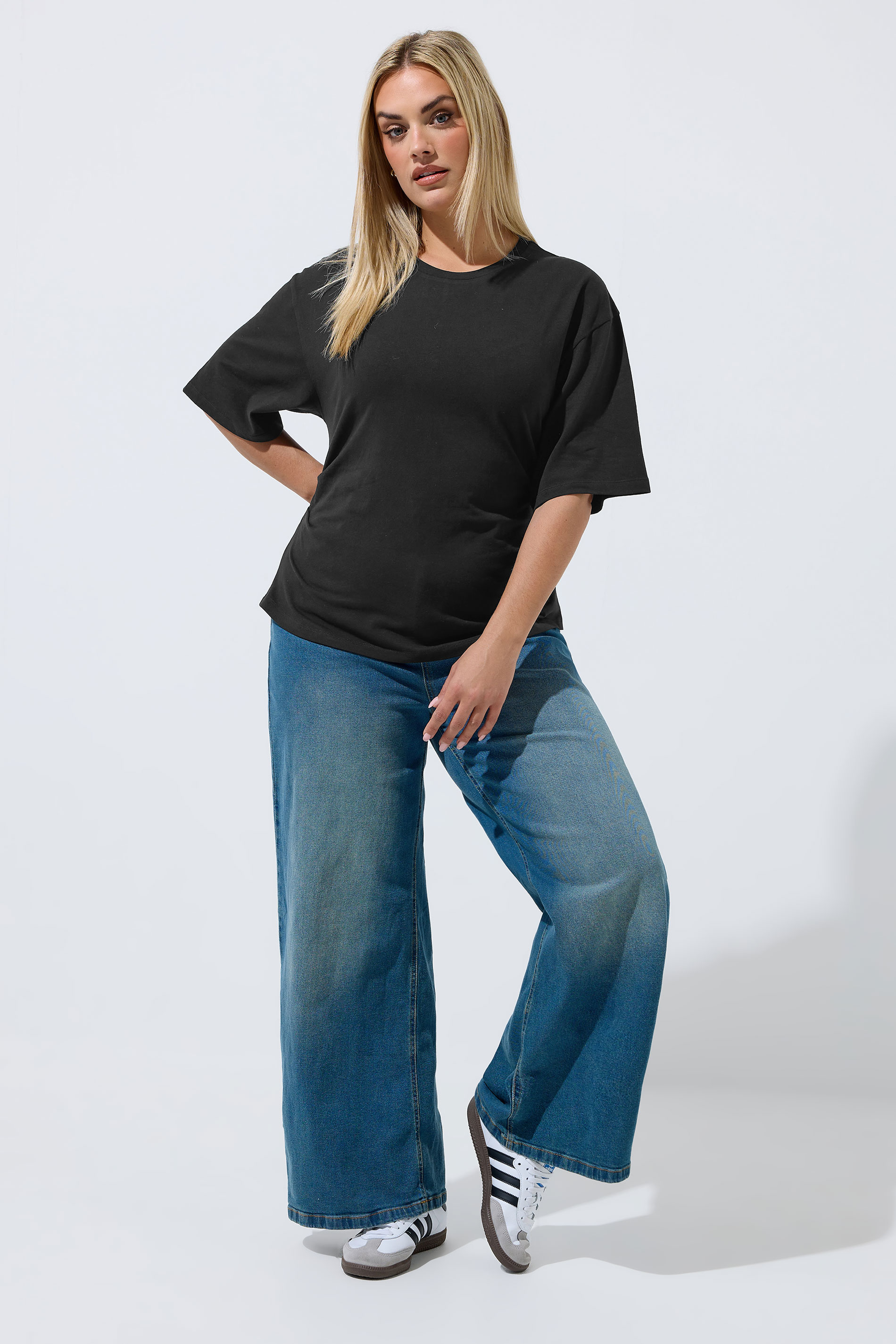 LIMITED COLLECTION Plus Size Black Cinched Waist T-shirt | Yours Clothing 1