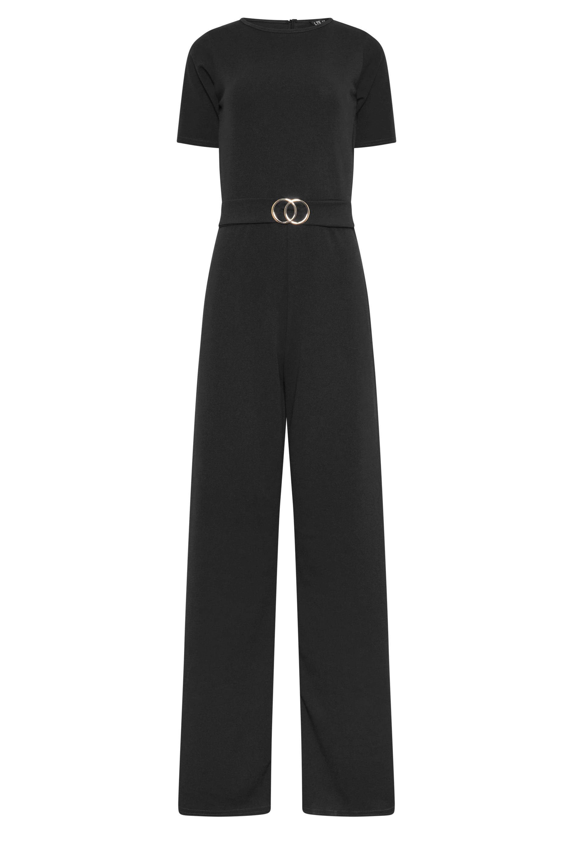 LTS Tall Women's Black Belted Scuba Wide Leg Jumpsuit | Long Tall Sally 5
