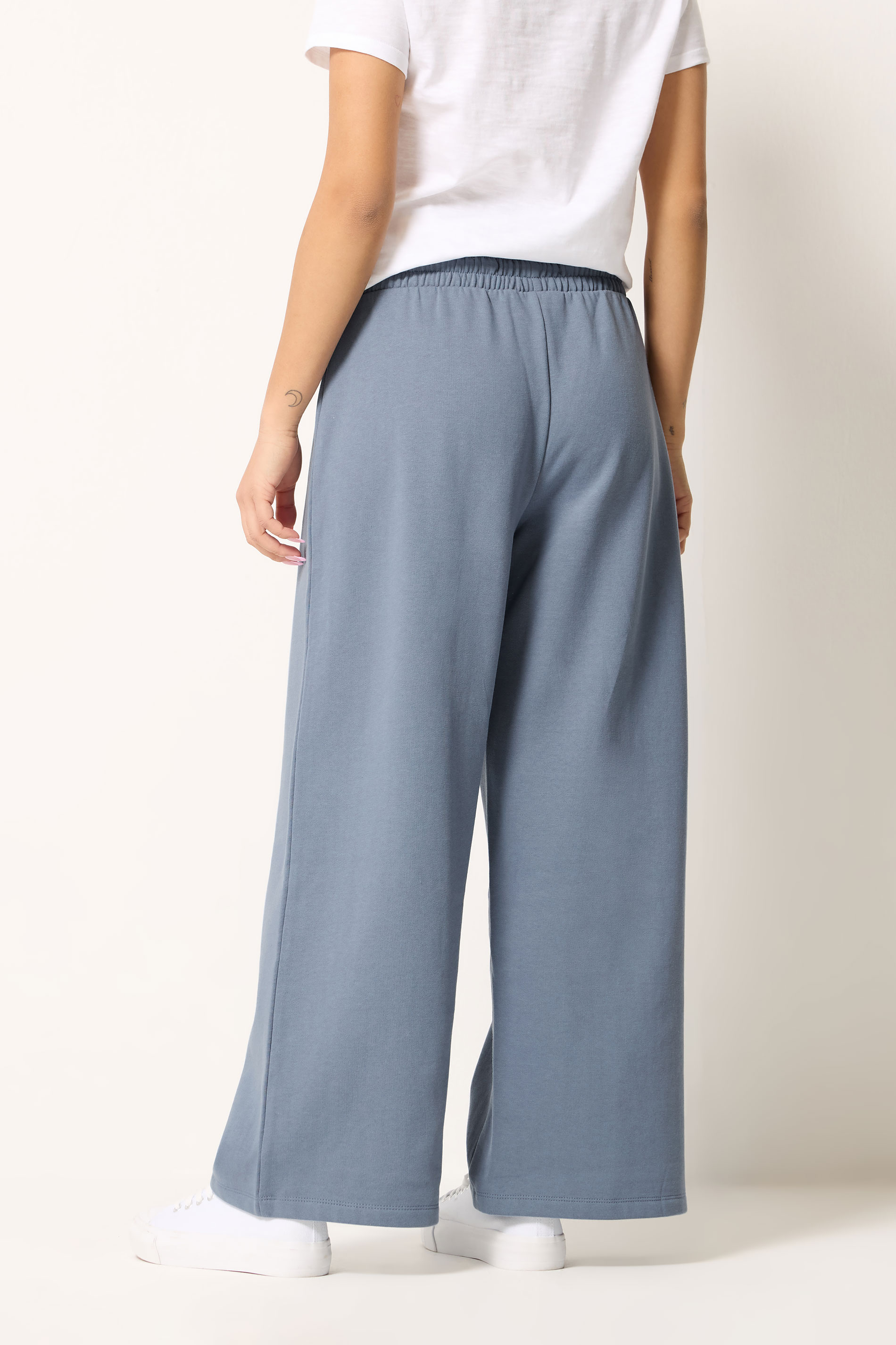 M&Co Petite Denim Blue Wide Leg Joggers | M&Co 2