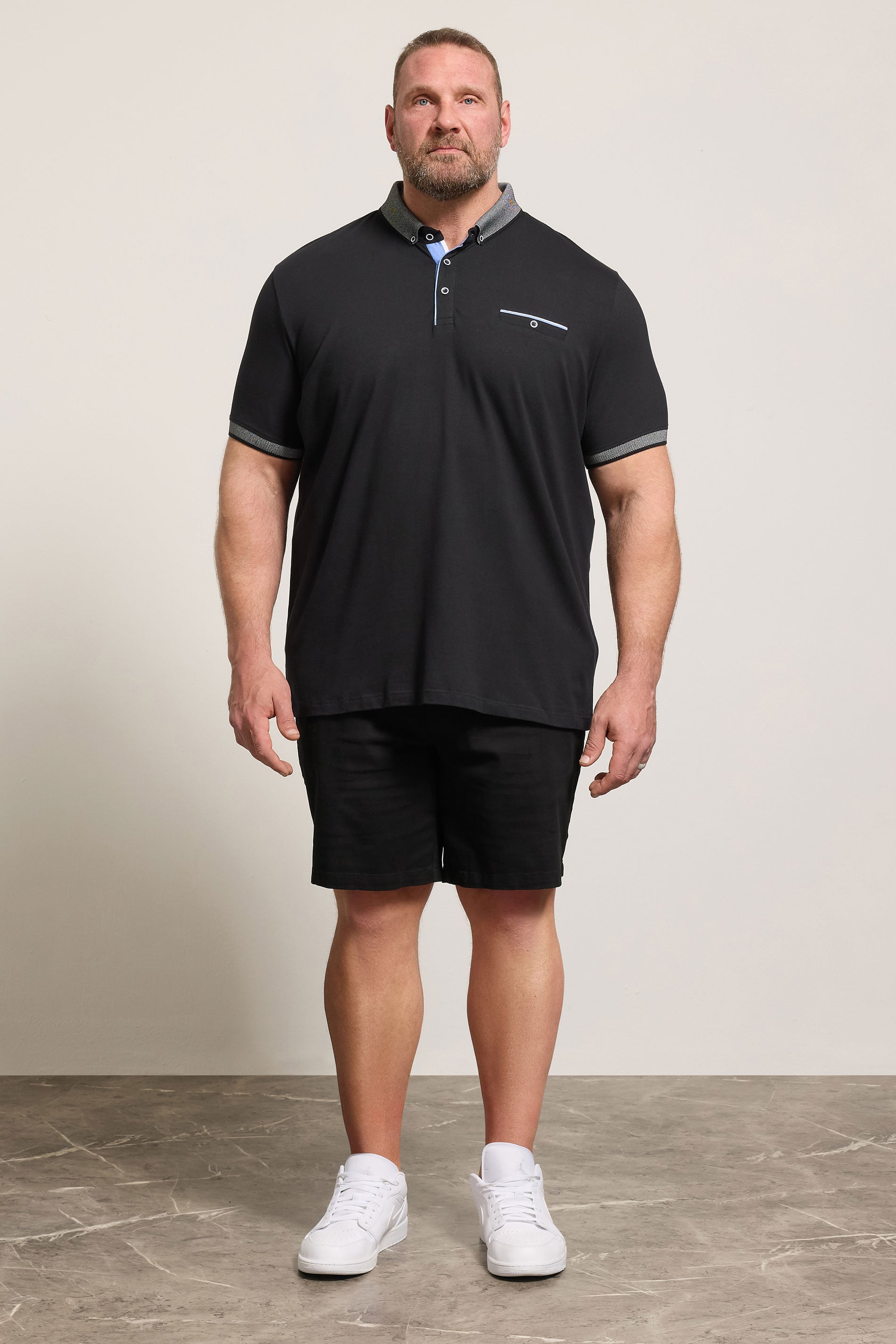 BadRhino Big & Tall Black Chambray Pocket Polo Shirt | BadRhino 2