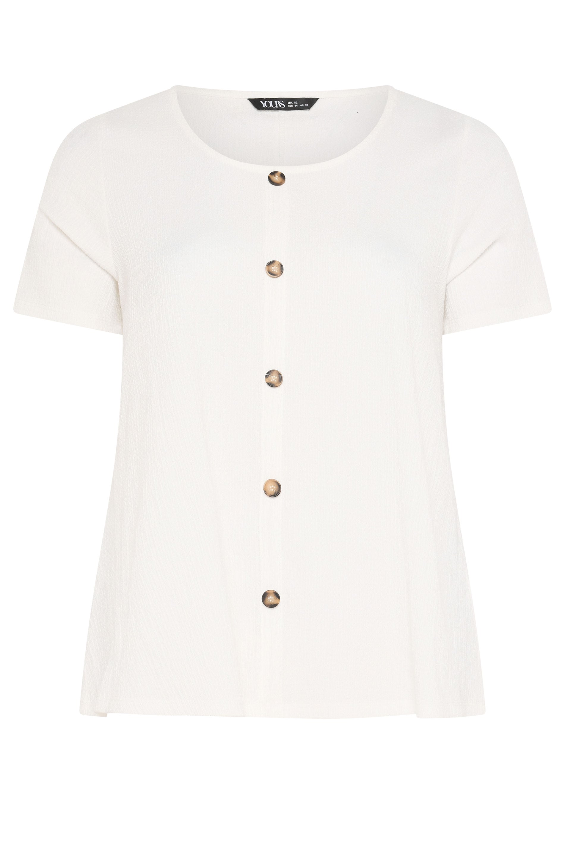 YOURS Plus Size White Crinkle T-Shirt | Yours Clothing 5