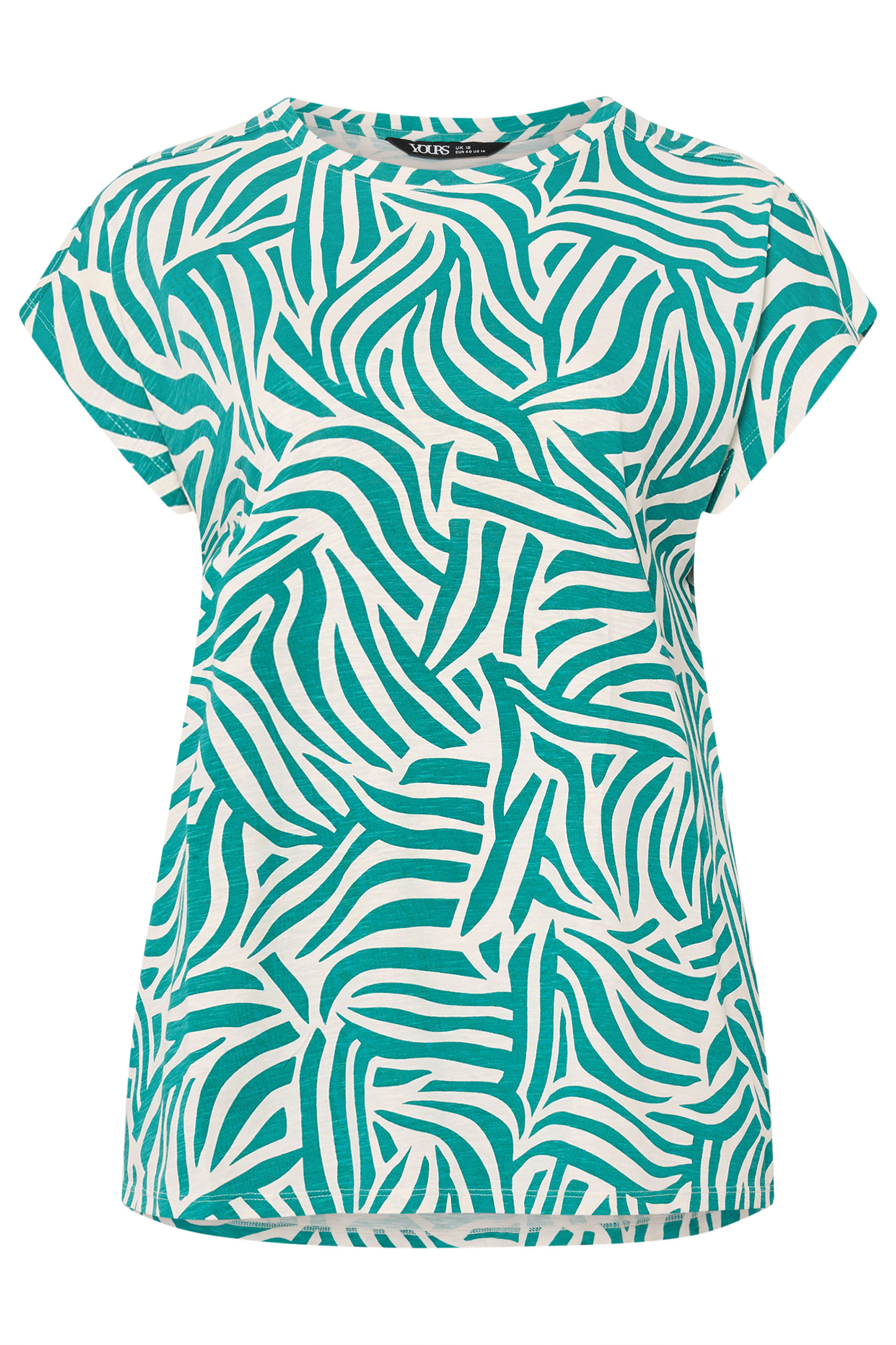 YOURS Plus Size Teal Blue Zebra Print T-Shirt | Yours Clothing 5