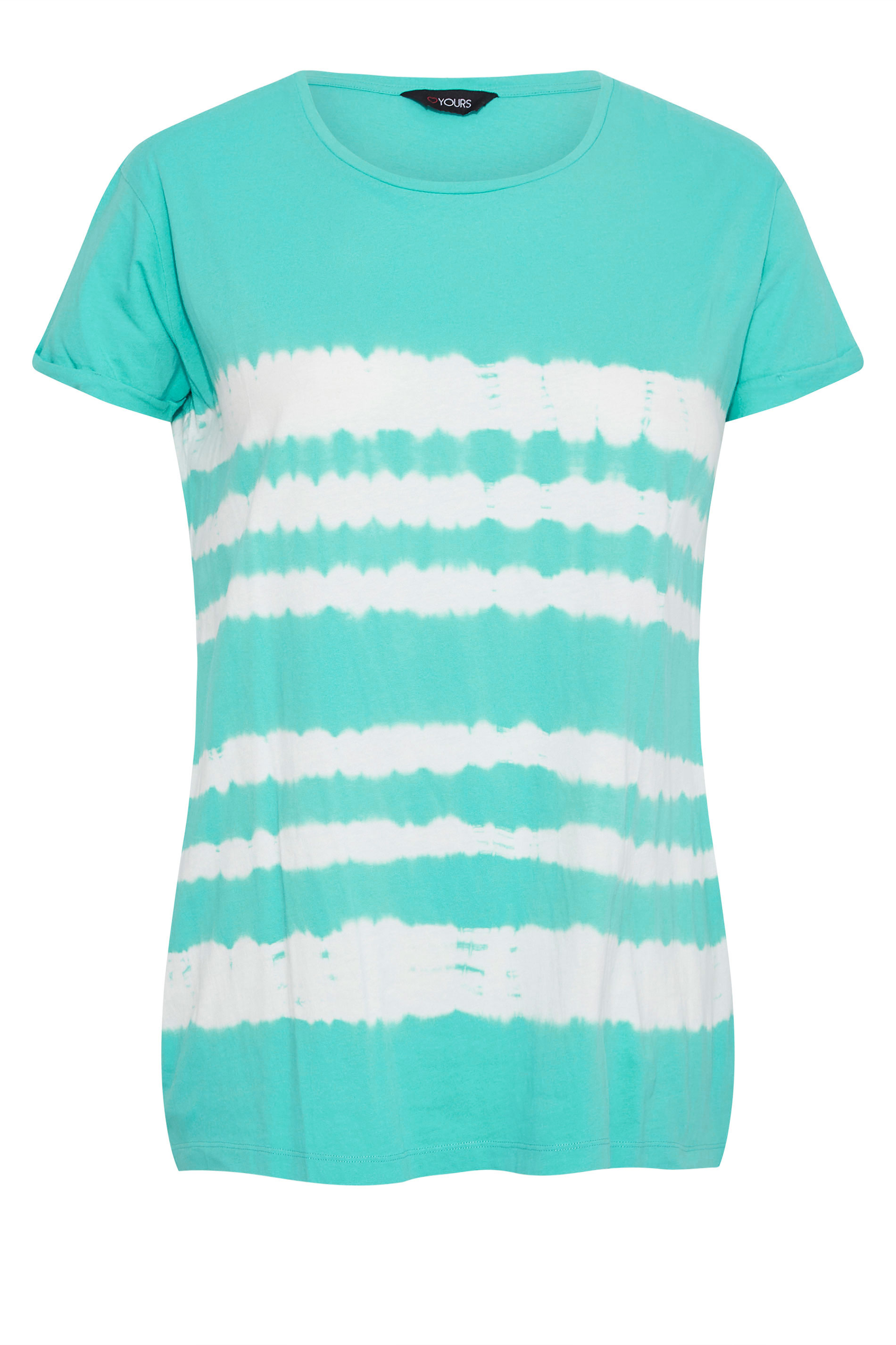 Grande taille  Tops Grande taille  Tops Jersey | YOURS FOR GOOD - T-Shirt Bleu Turquoise Manches Courtes Tie & Dye - JA35903