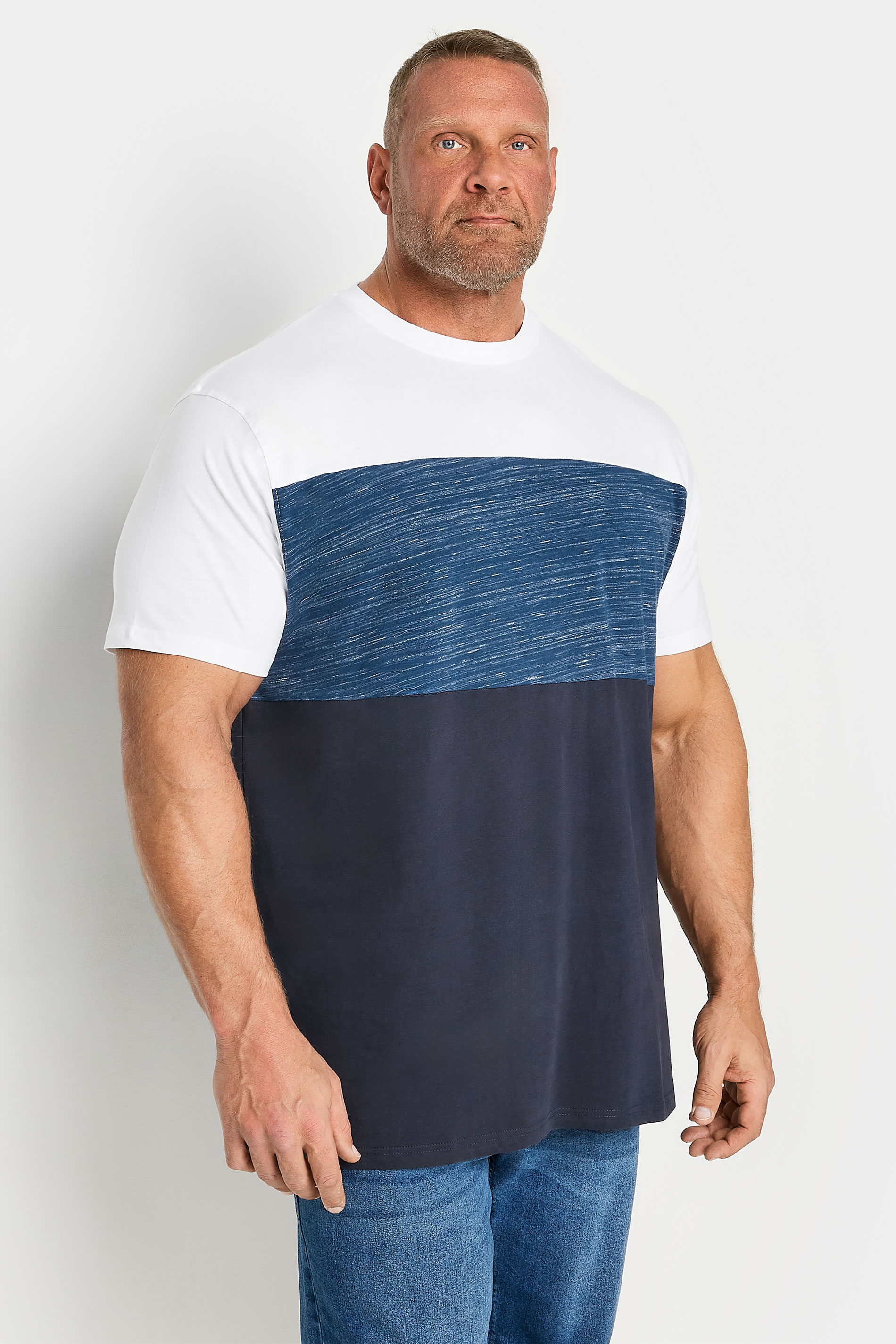 KAM Big & Tall Blue Cut & Sew T-Shirt | BadRhino 1