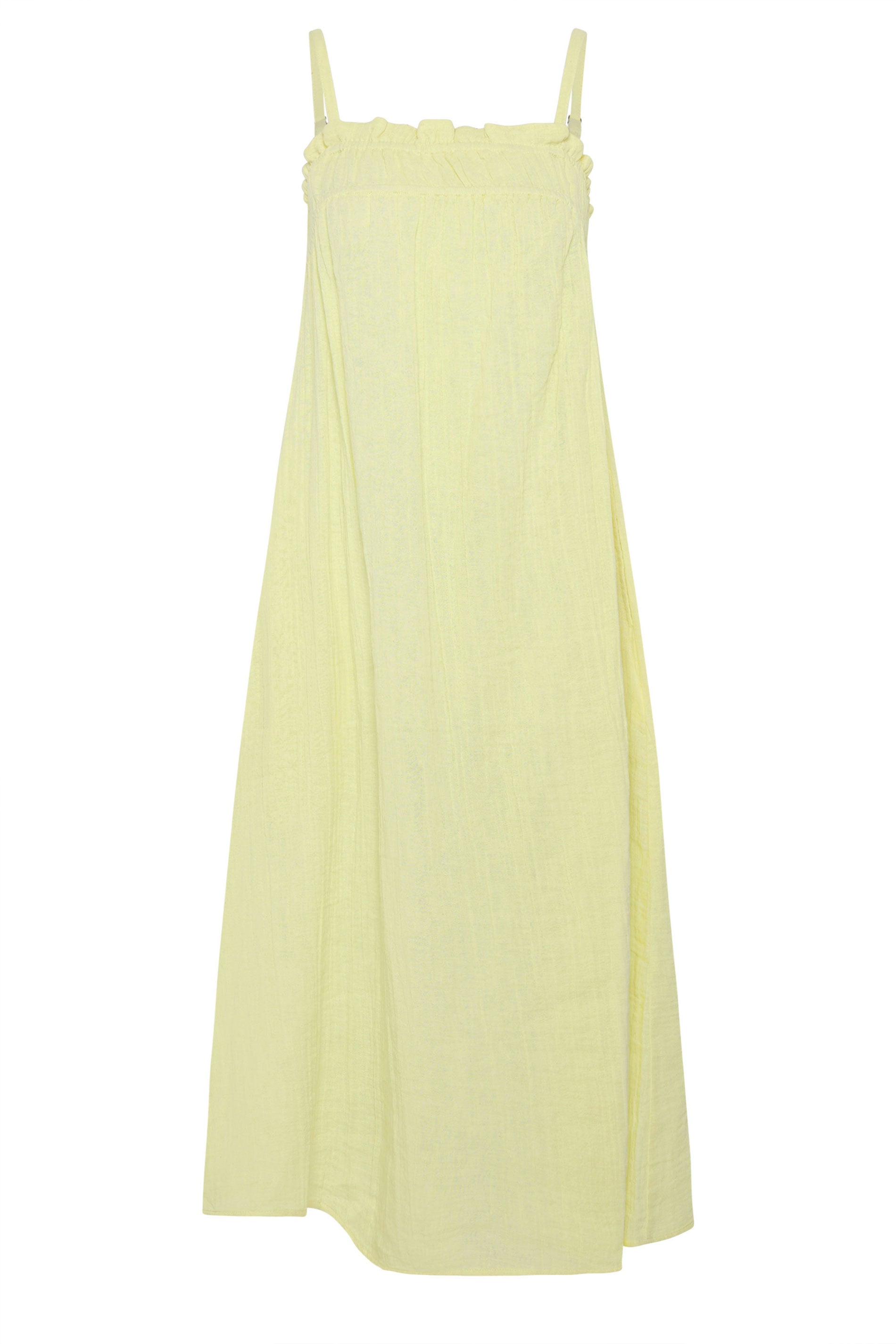 PixieGirl Petite Women's Yellow Cotton Cheesecloth Maxi Dress | PixieGirl 6