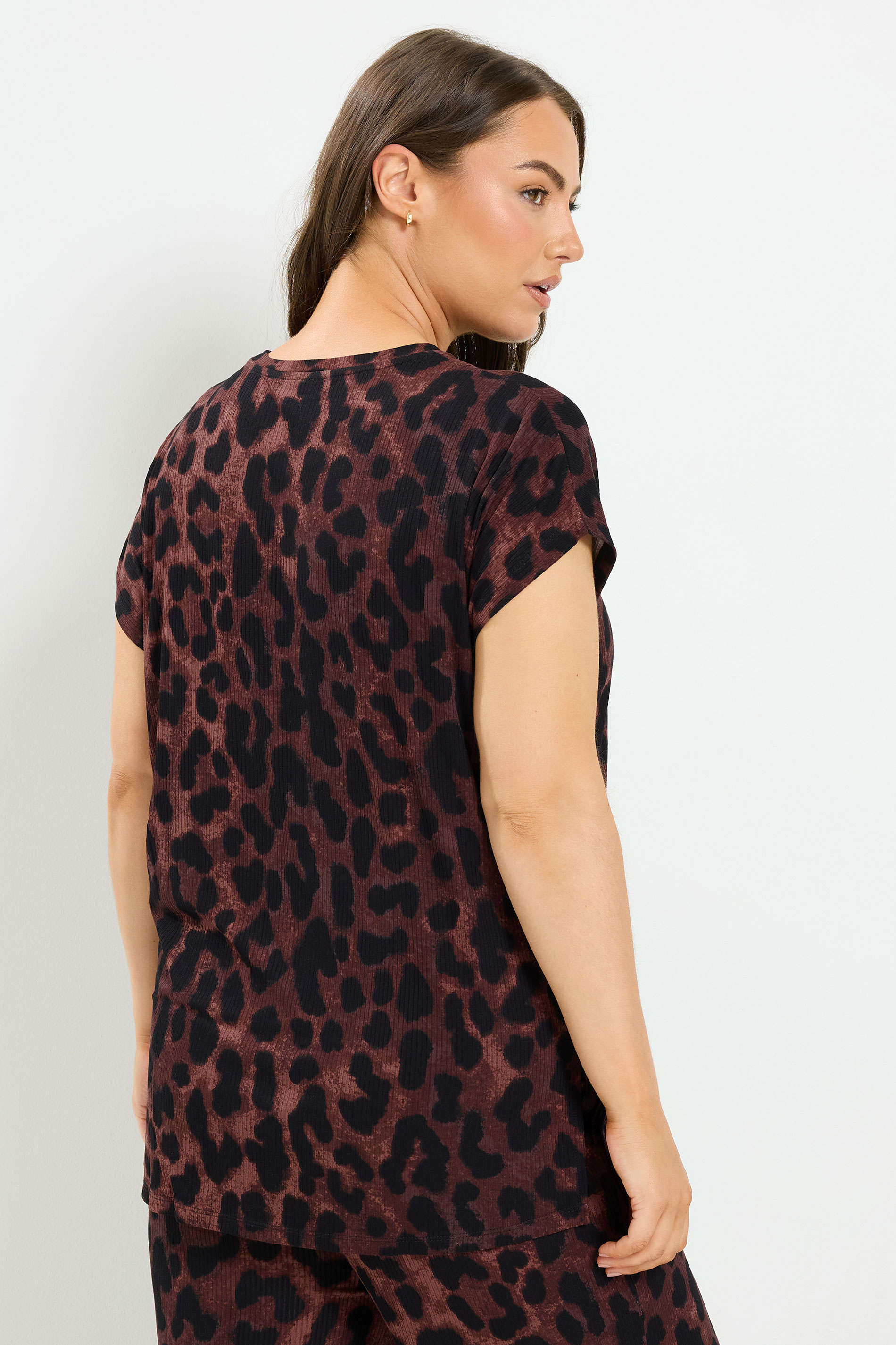 YOURS Plus Size Brown Leopard T-Shirt | Yours Clothing 2