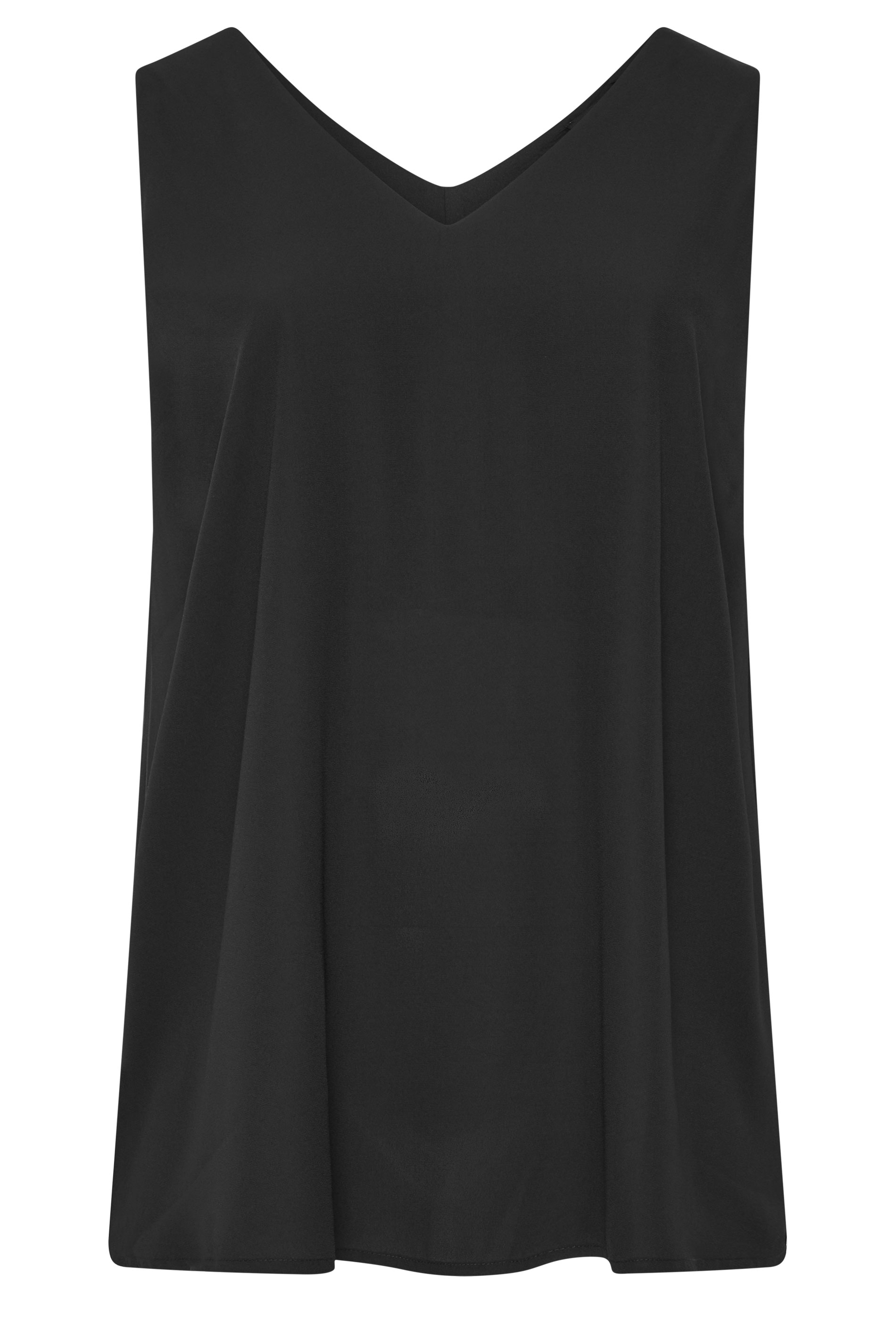 YOURS Plus Size Black V-Neck Cami Vest Top | Yours Clothing 5