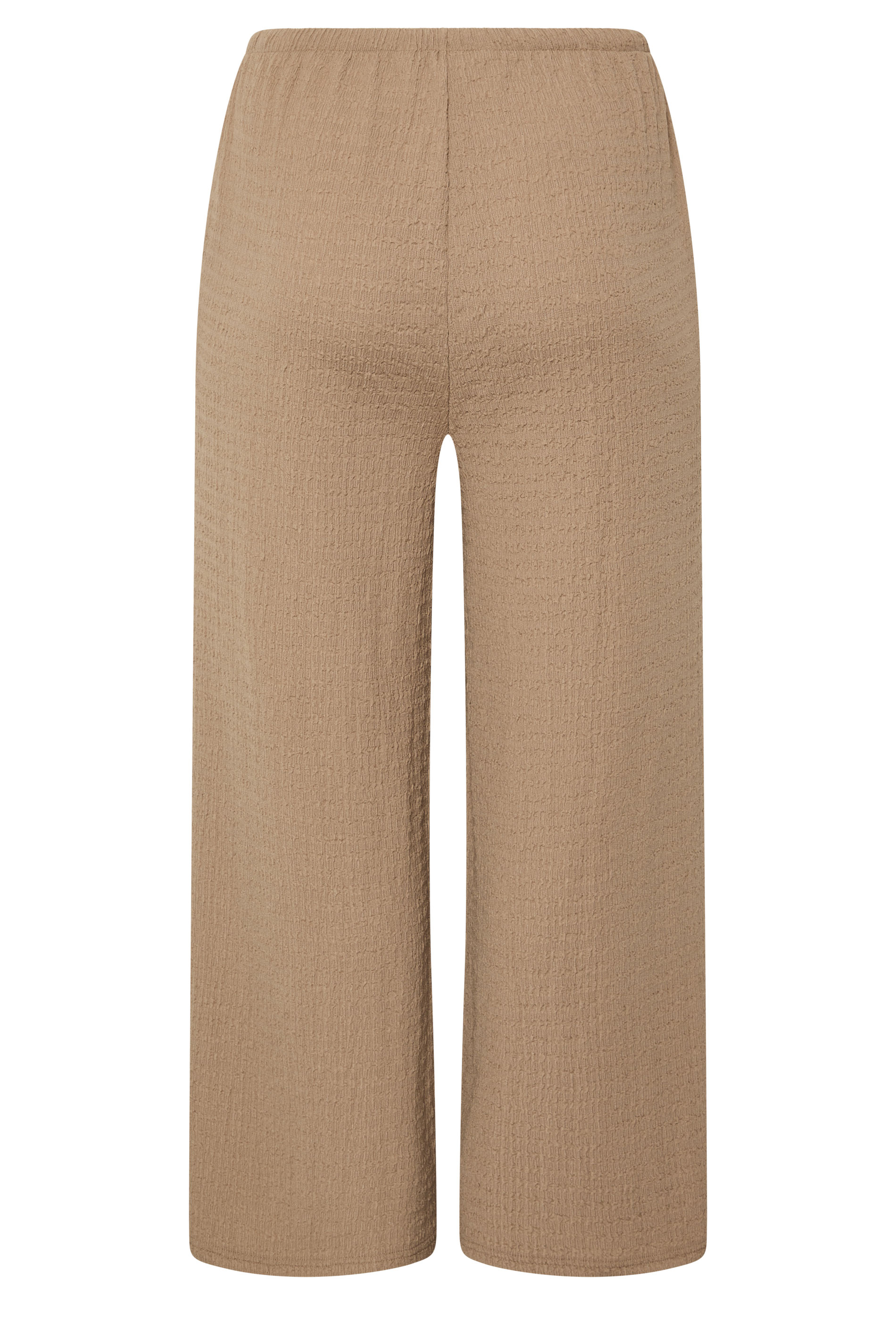 YOURS Plus Size Natural Brown Wide Leg Crinkle Trousers | Yours Clothing 6