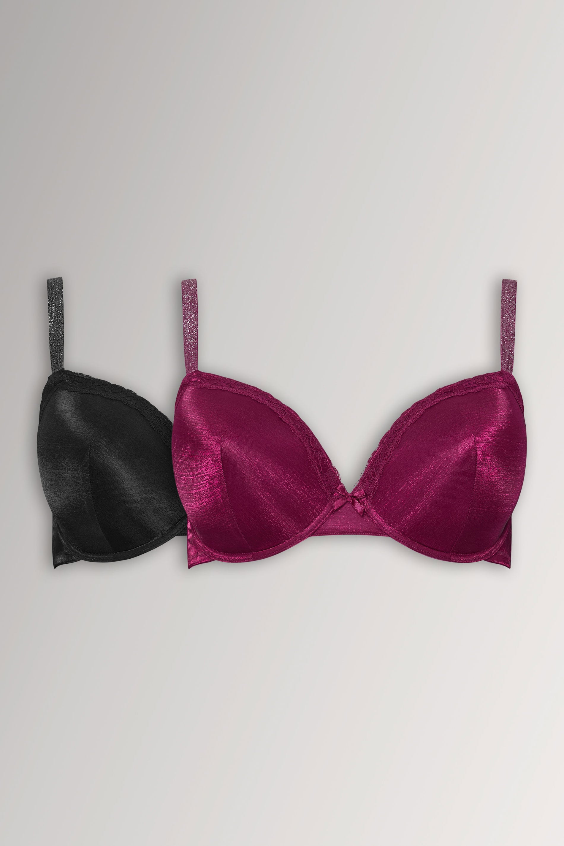 YOURSET 2 PACK Plus Size Red & Black Underwired T-Shirt Bras | Yours Clothing 3