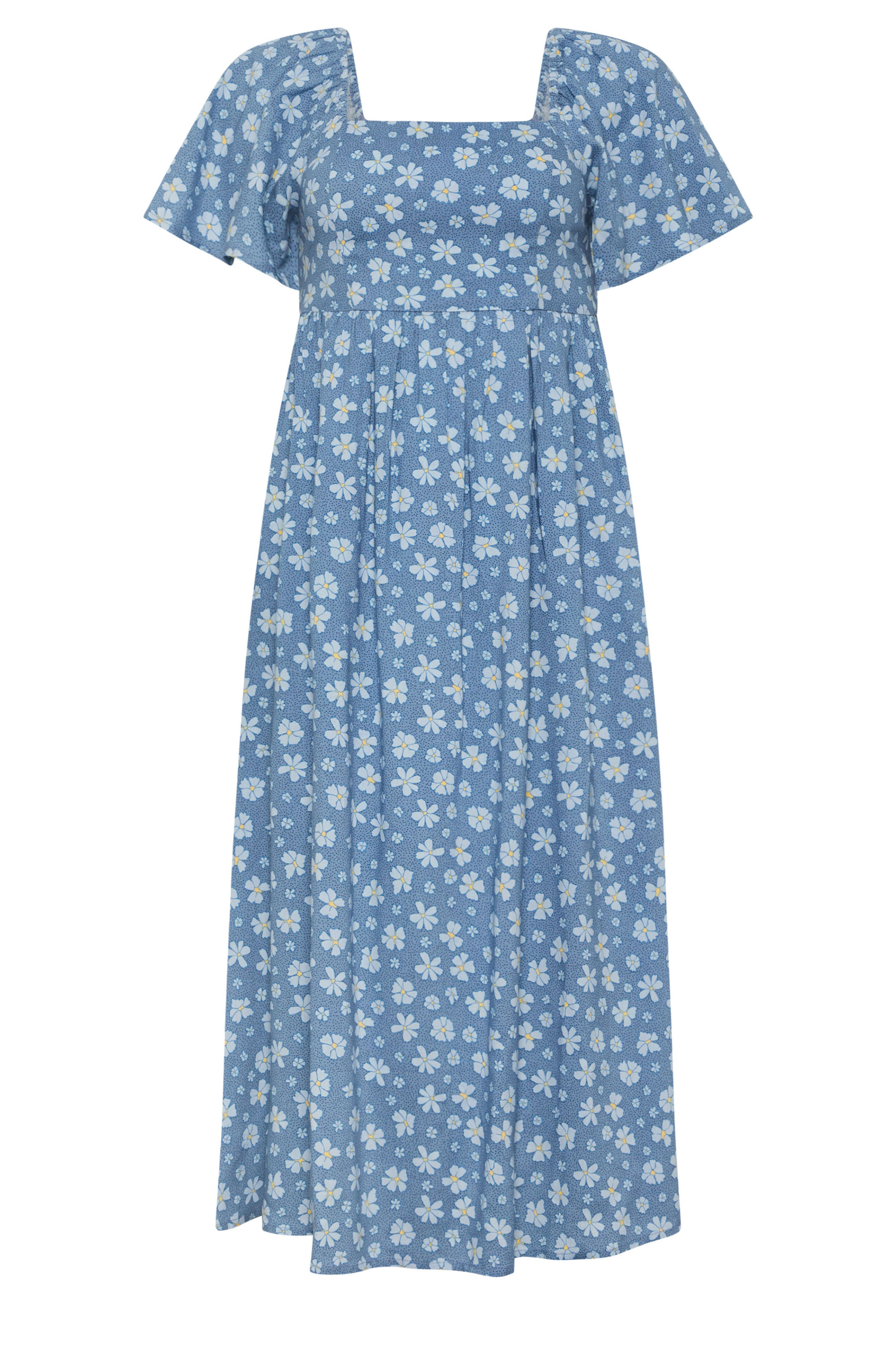 PixieGirl Petite Women's Blue Daisy Midi Dress | PixieGirl 5
