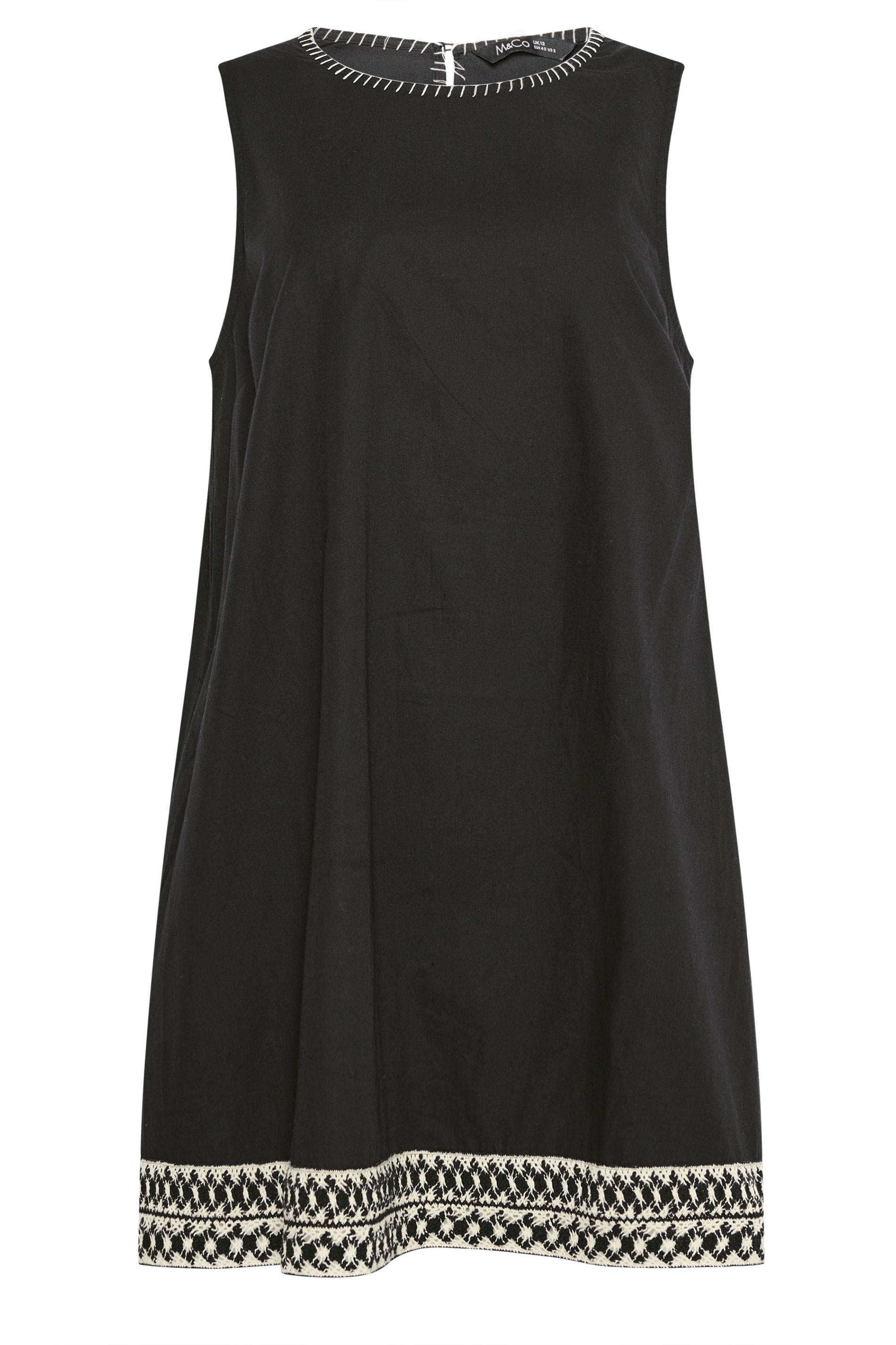 M&Co Black Contrast Trim Cotton Shift Dress | M&Co 6