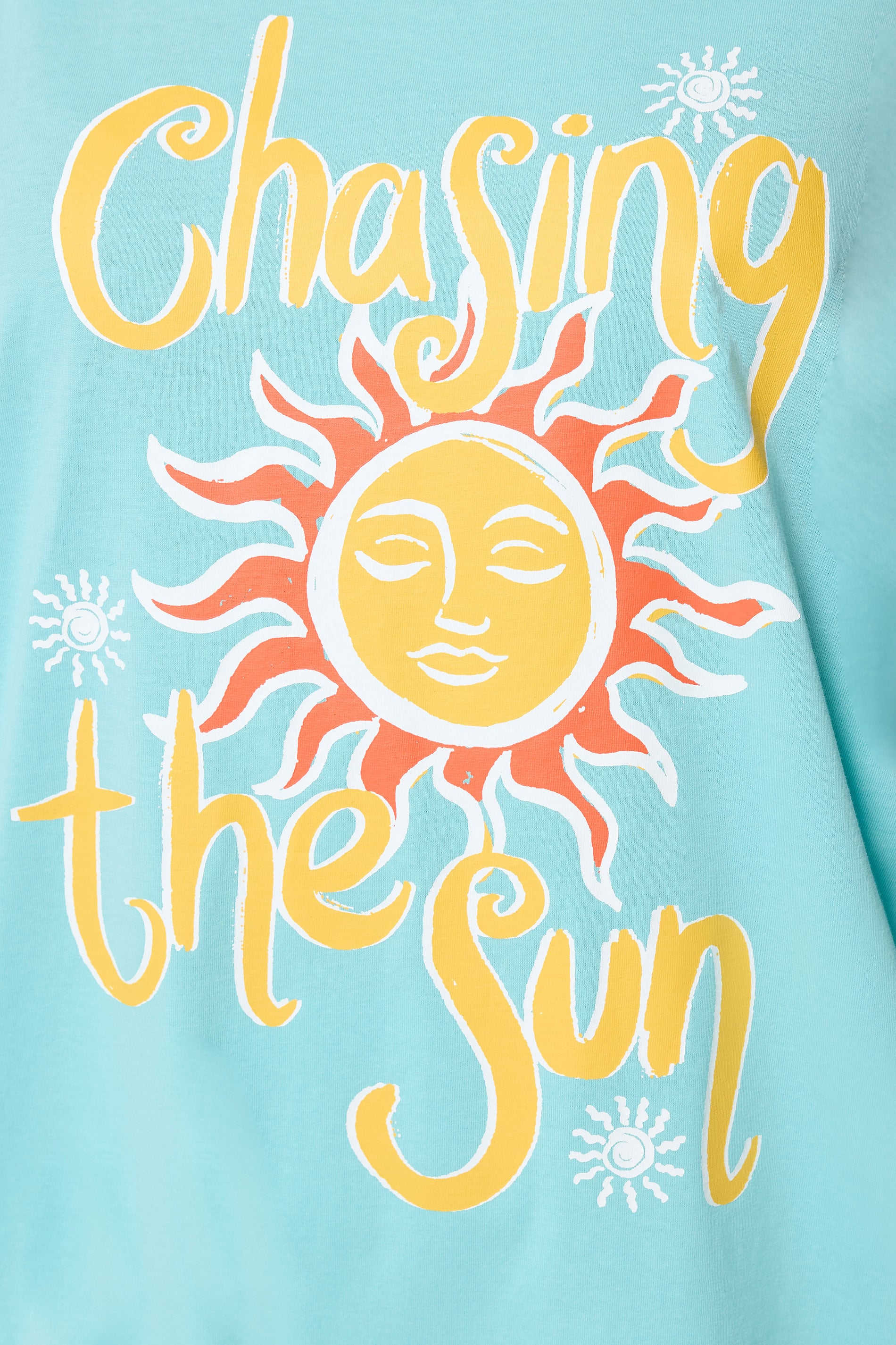 YOURS Plus Size Blue 'Chasing The Sun' Graphic T-Shirt | Yours Clothing 4