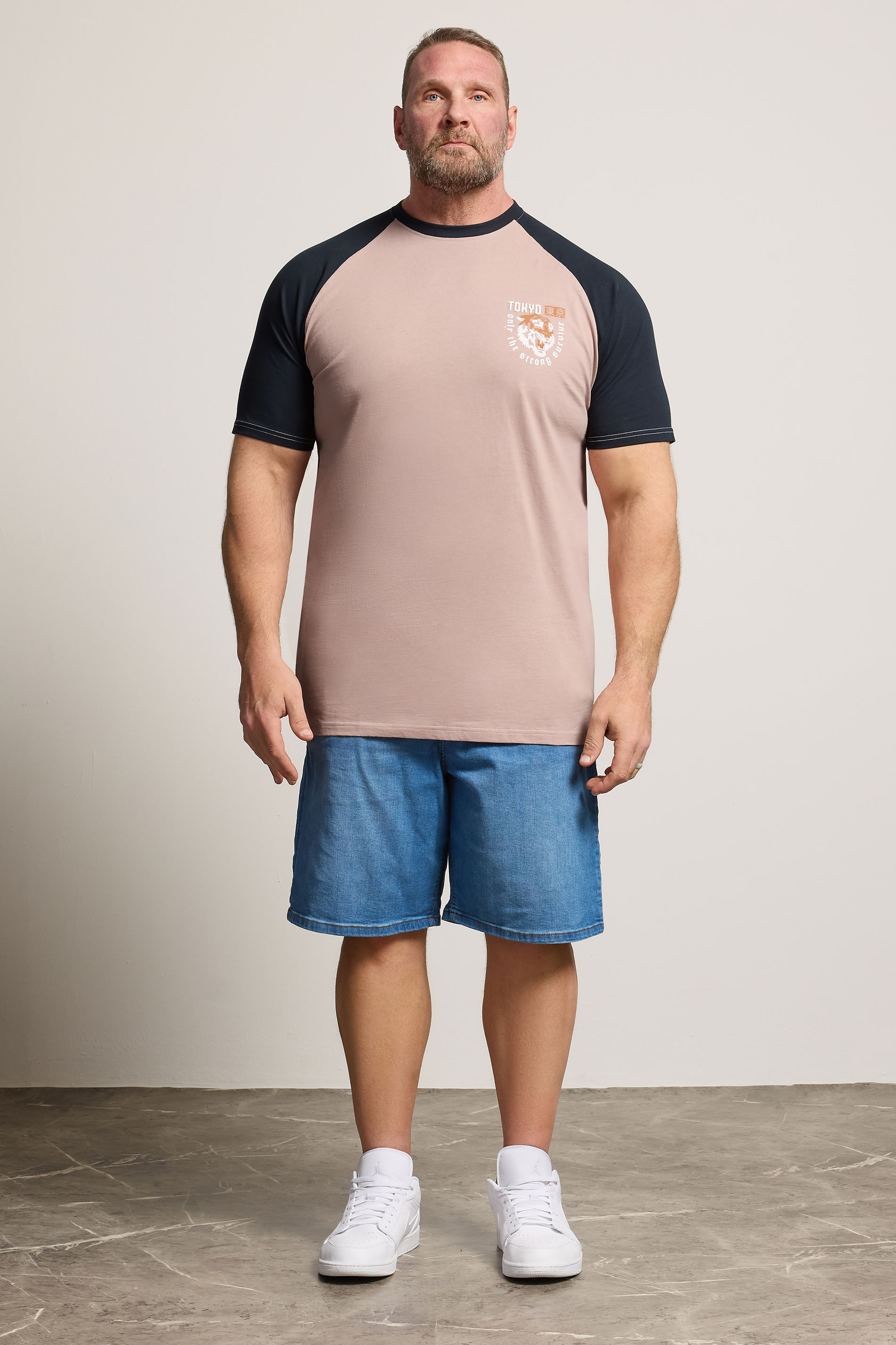 KAM Big & Tall Pink Raglan T-Shirt | BadRhino 1