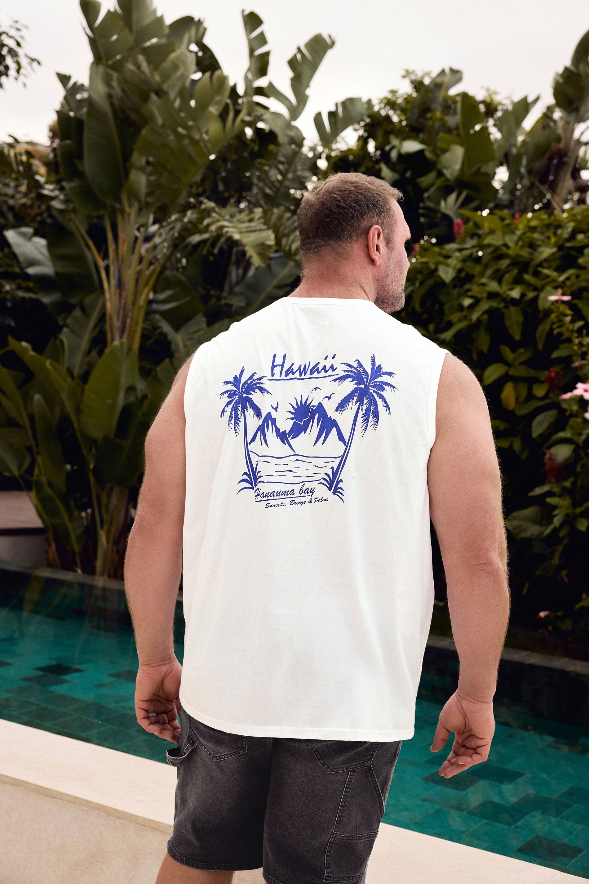 BadRhino Big & Tall Light Blue Sun Graphic Vest Top | BadRhino 1