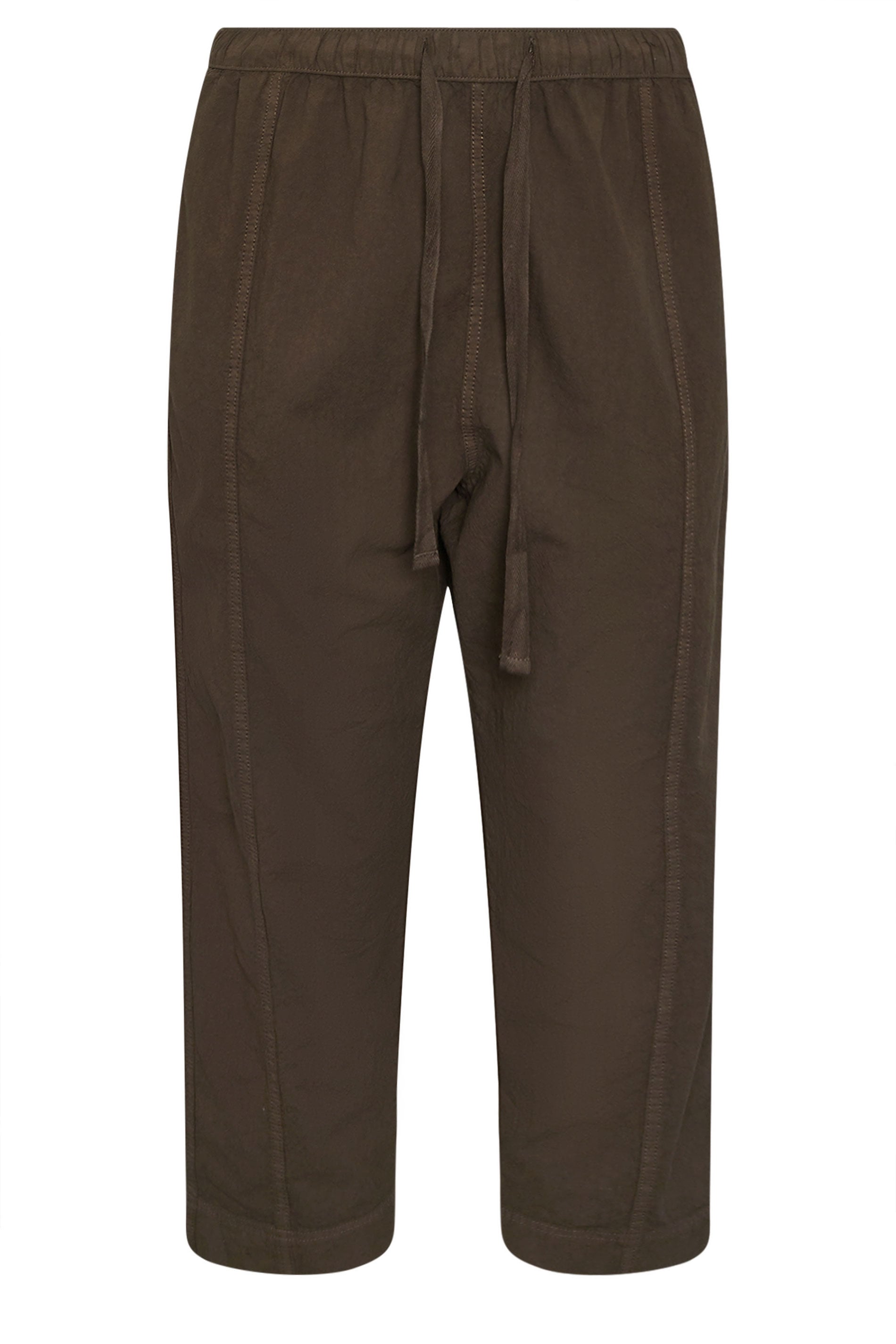 YOURS Plus Size Chocolate Brown Cool Cotton Barrel Leg Trousers | Yours Clothing 5