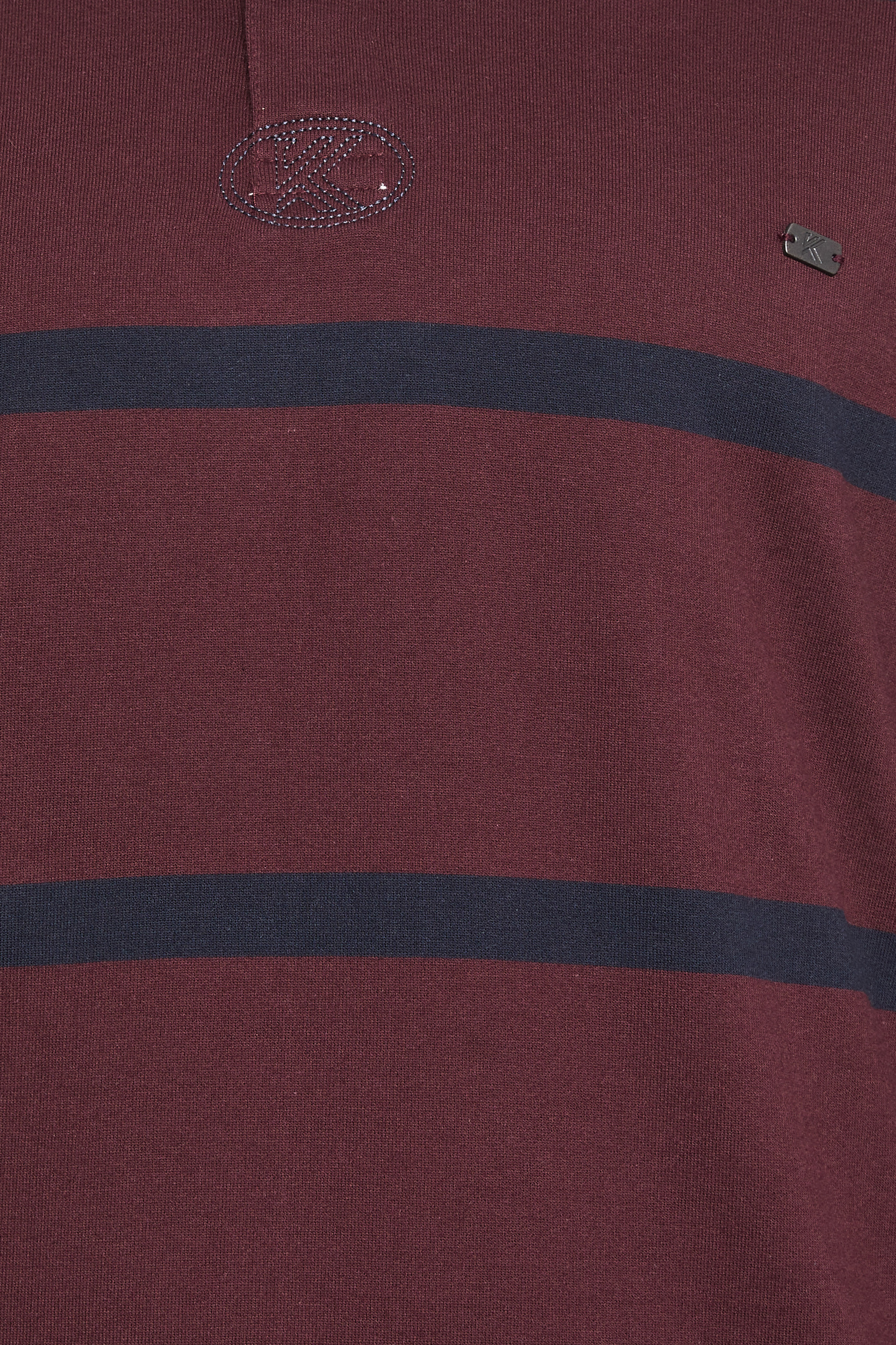 KAM Big & Tall Burgundy Red Denim Collar Long Sleeve Polo Shirt | BadRhino 3