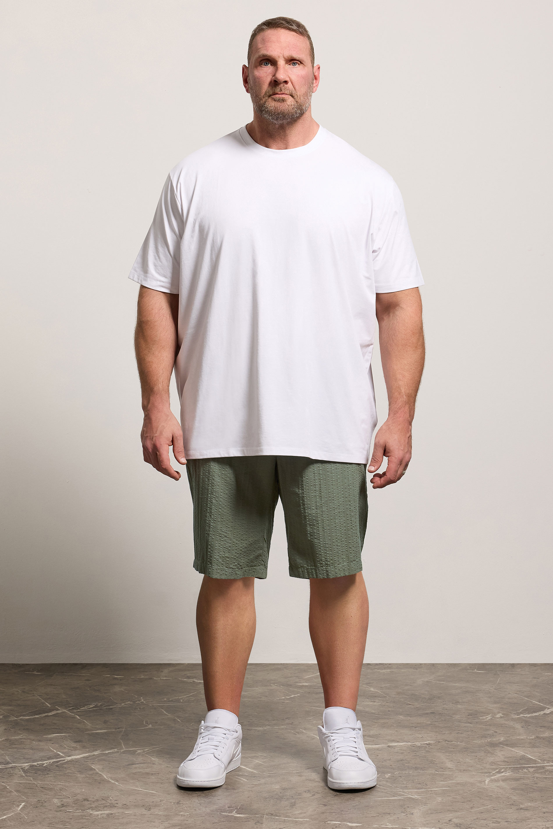JACK & JONES Big & Tall Vetiver Green Elasticated Waist Shorts | BadRhino 1