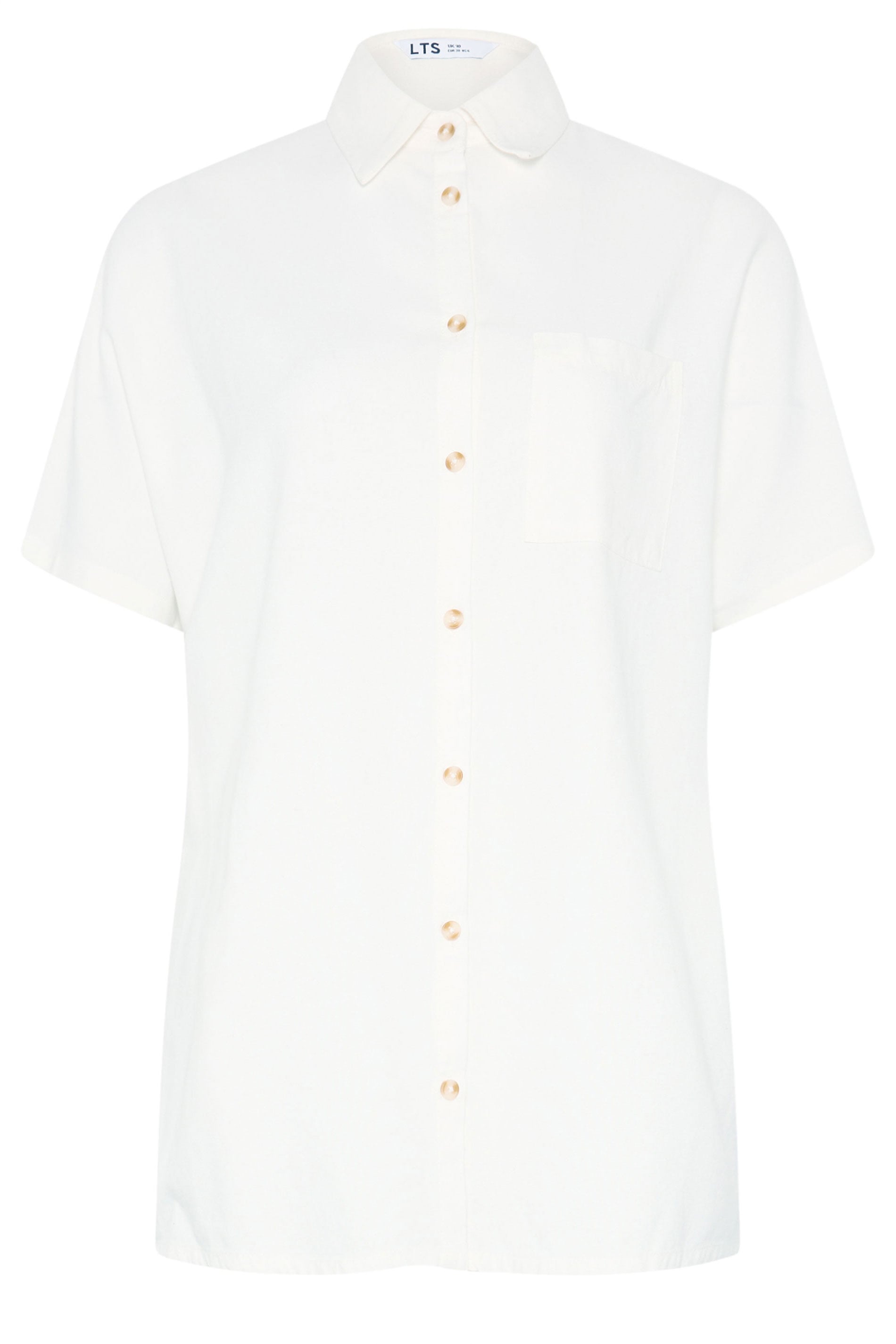 LTS Tall Women's White Short Sleeve Linen Shirt | Long Tall Sally 7