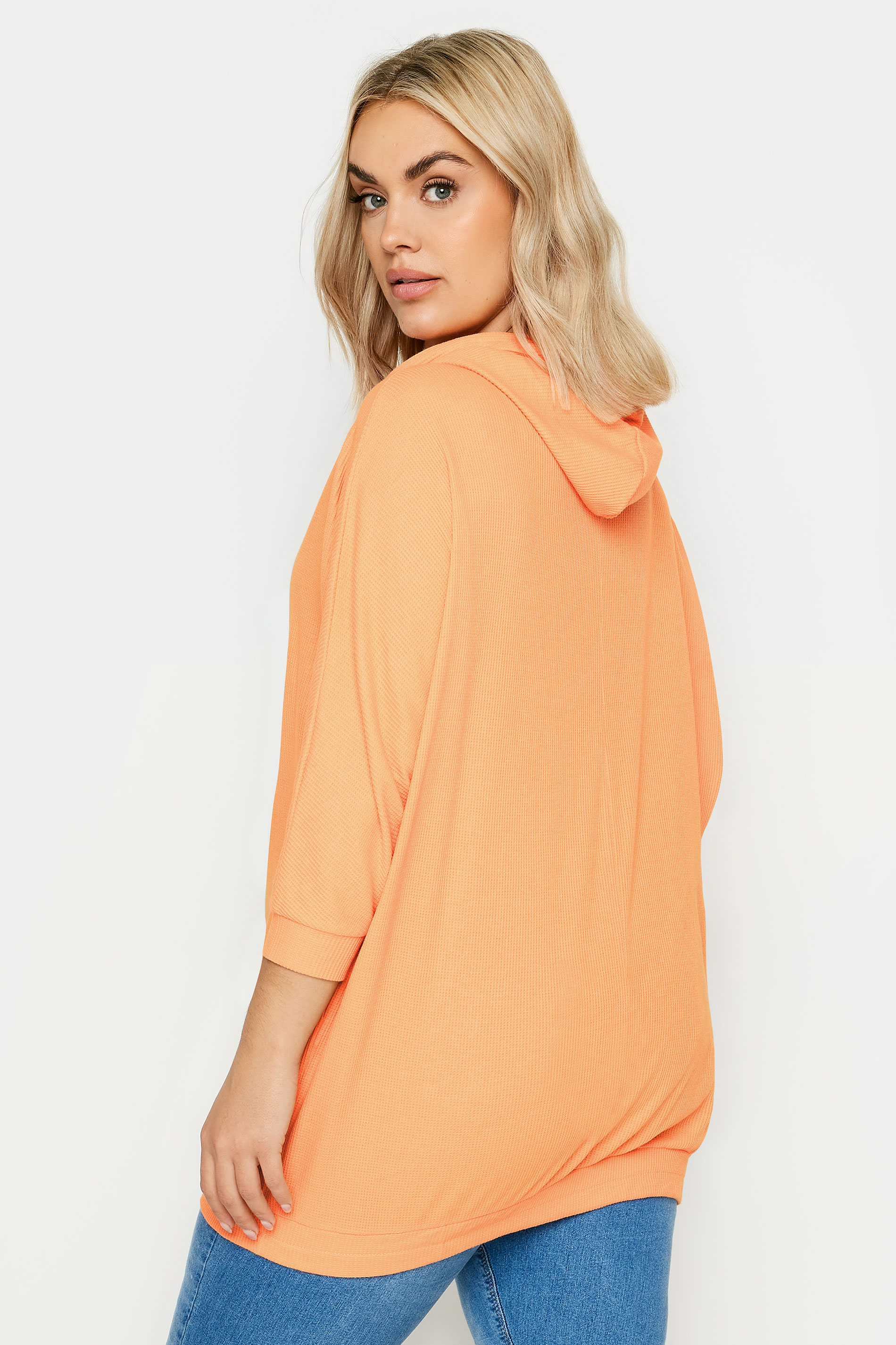 YOURS Plus Size Orange 'Manhattan' Print Hoodie | Yours Clothing 3