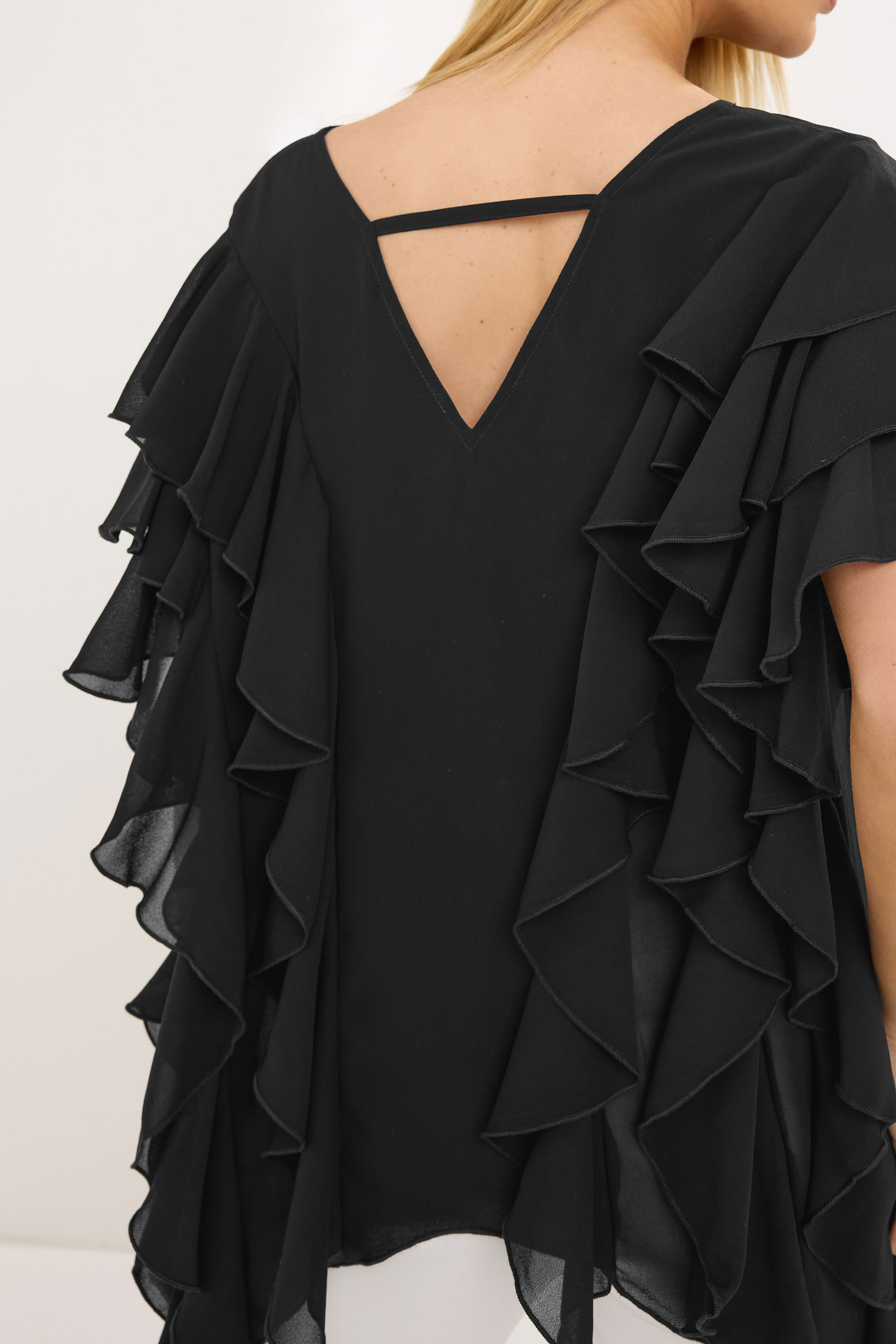 STAR Black Mesh Ruffle Blouse | StarByJM 2