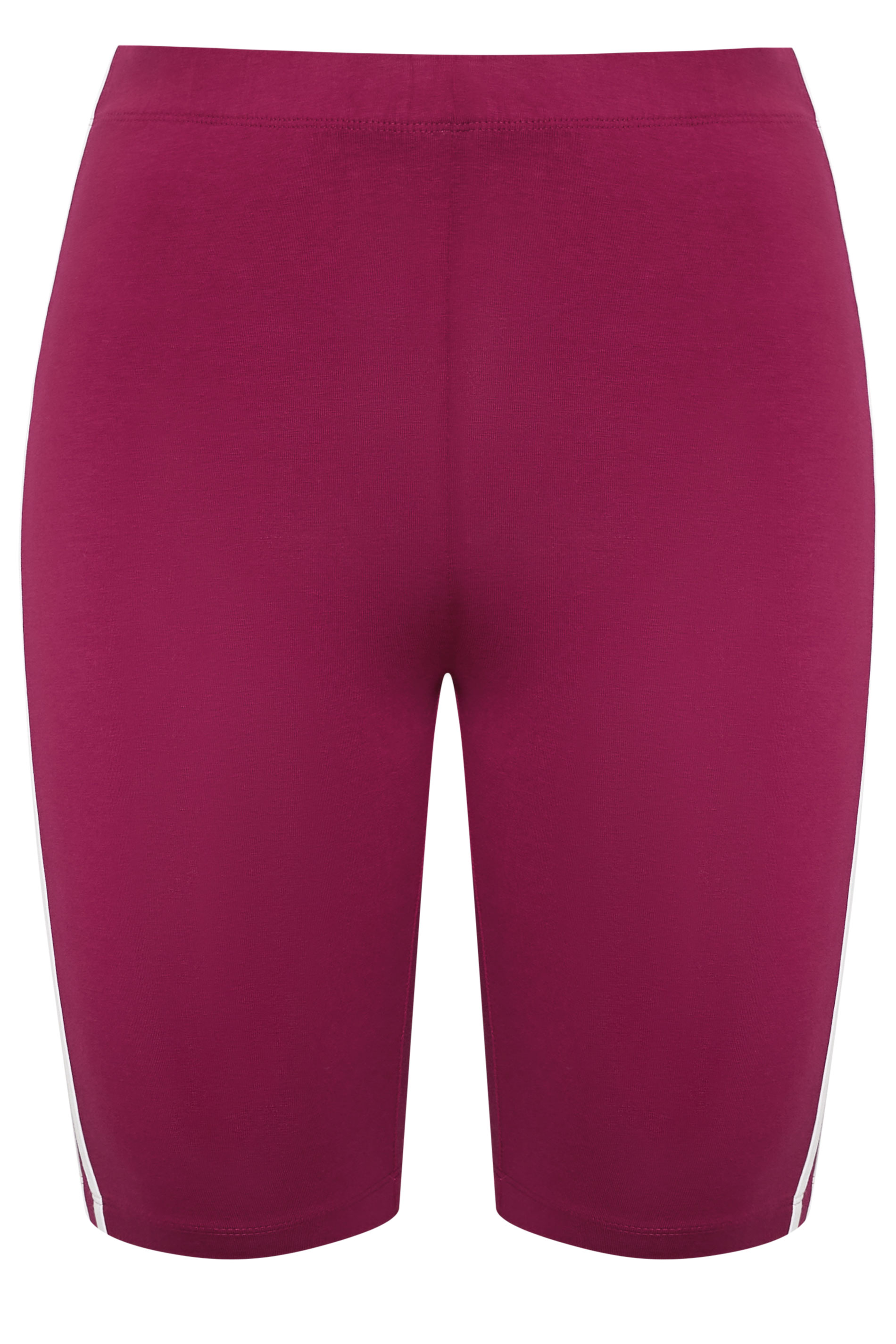 YOURS ACTIVE Plus Size Red Side Contrast Stripe Shorts | Yours Clothing 5