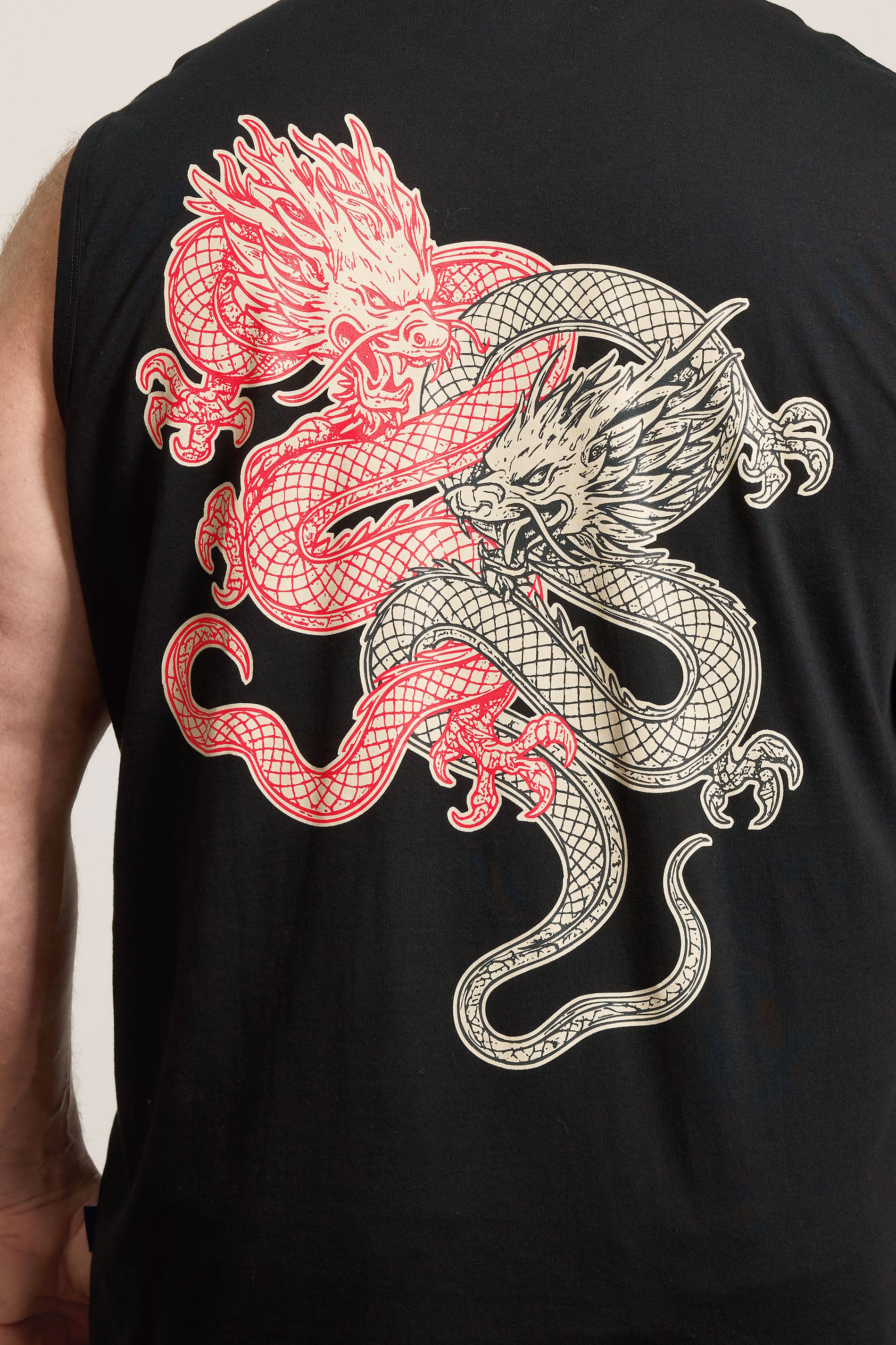 BadRhino Big & Tall Black Extra Long Dragon Graphic Muscle Vest | BadRhino 4