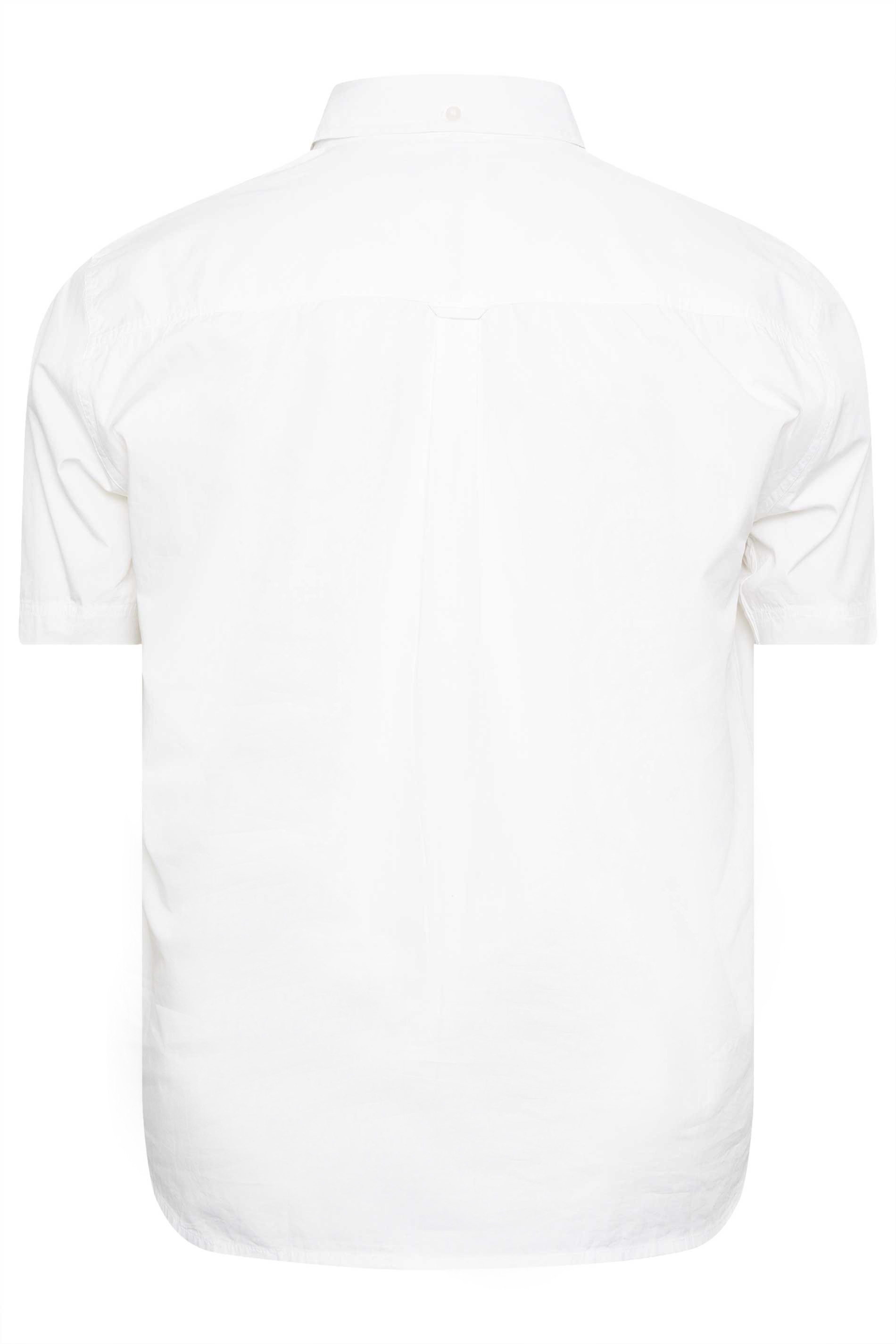BadRhino Big & Tall White Poplin Short Sleeve Shirt | BadRhino 3