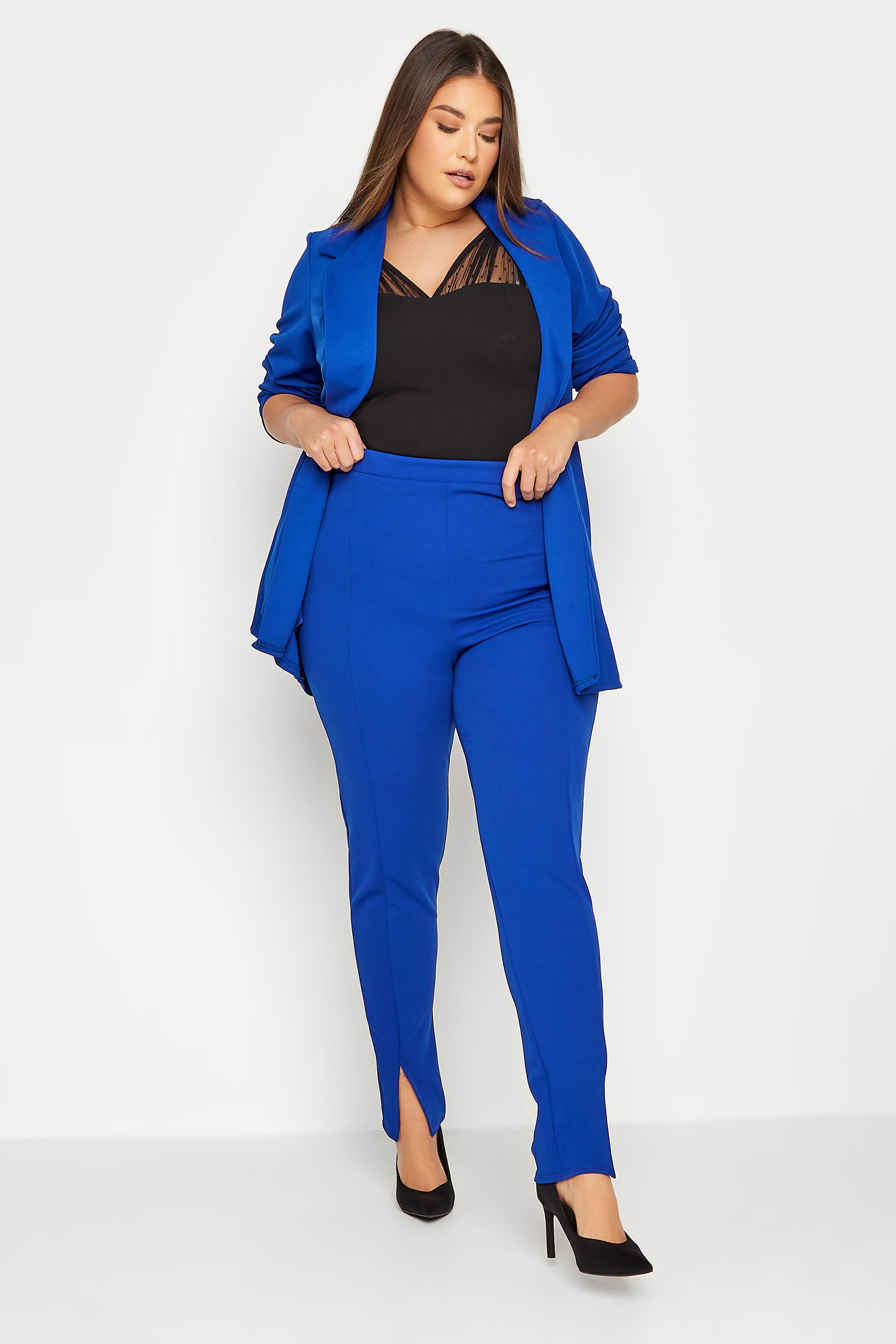 LTS Tall Women's Cobalt Blue Scuba Longline Blazer | Long Tall Sally 2