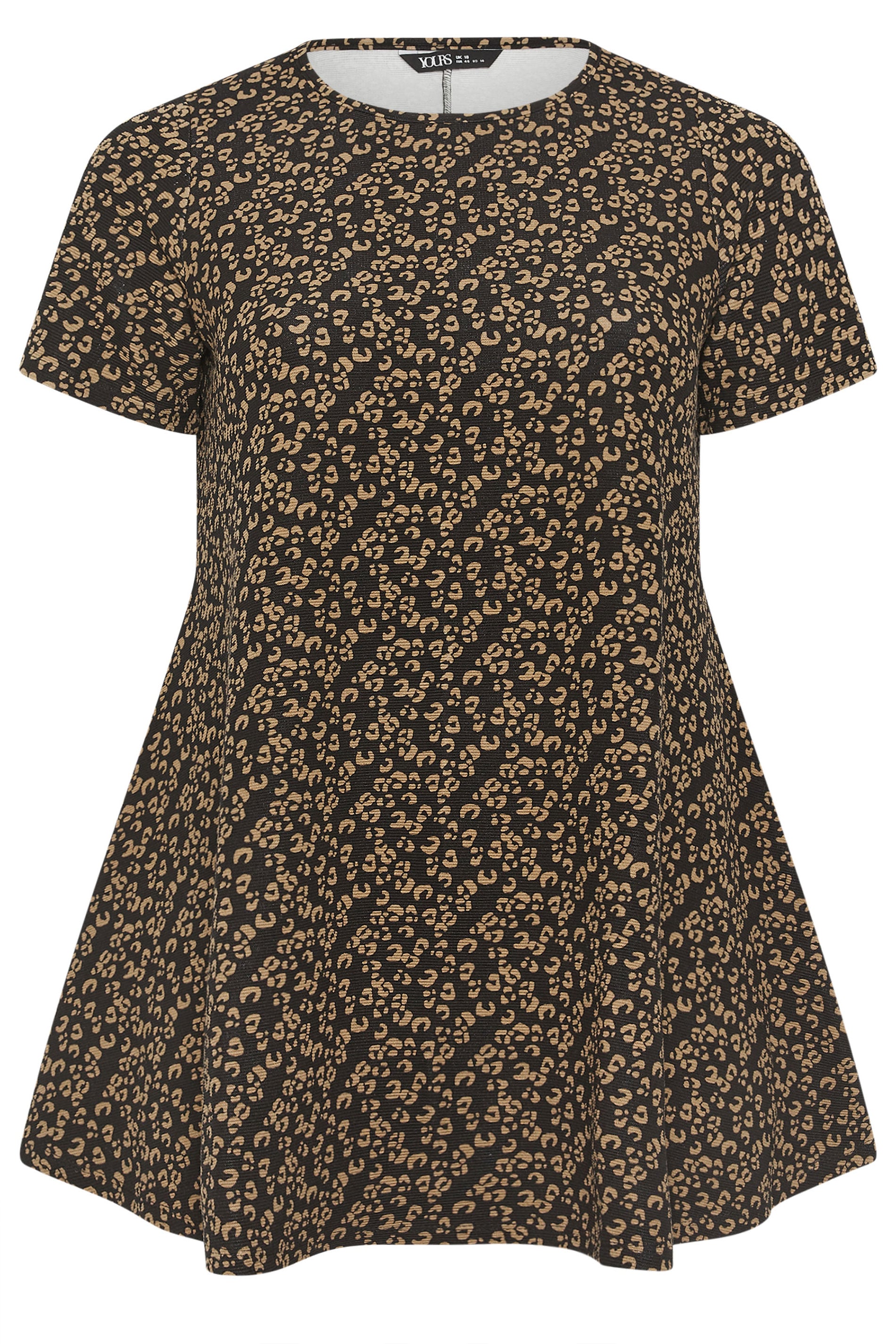 Yours Plus Size Black Leopard Print Swing T-Shirt | Yours Clothing 5