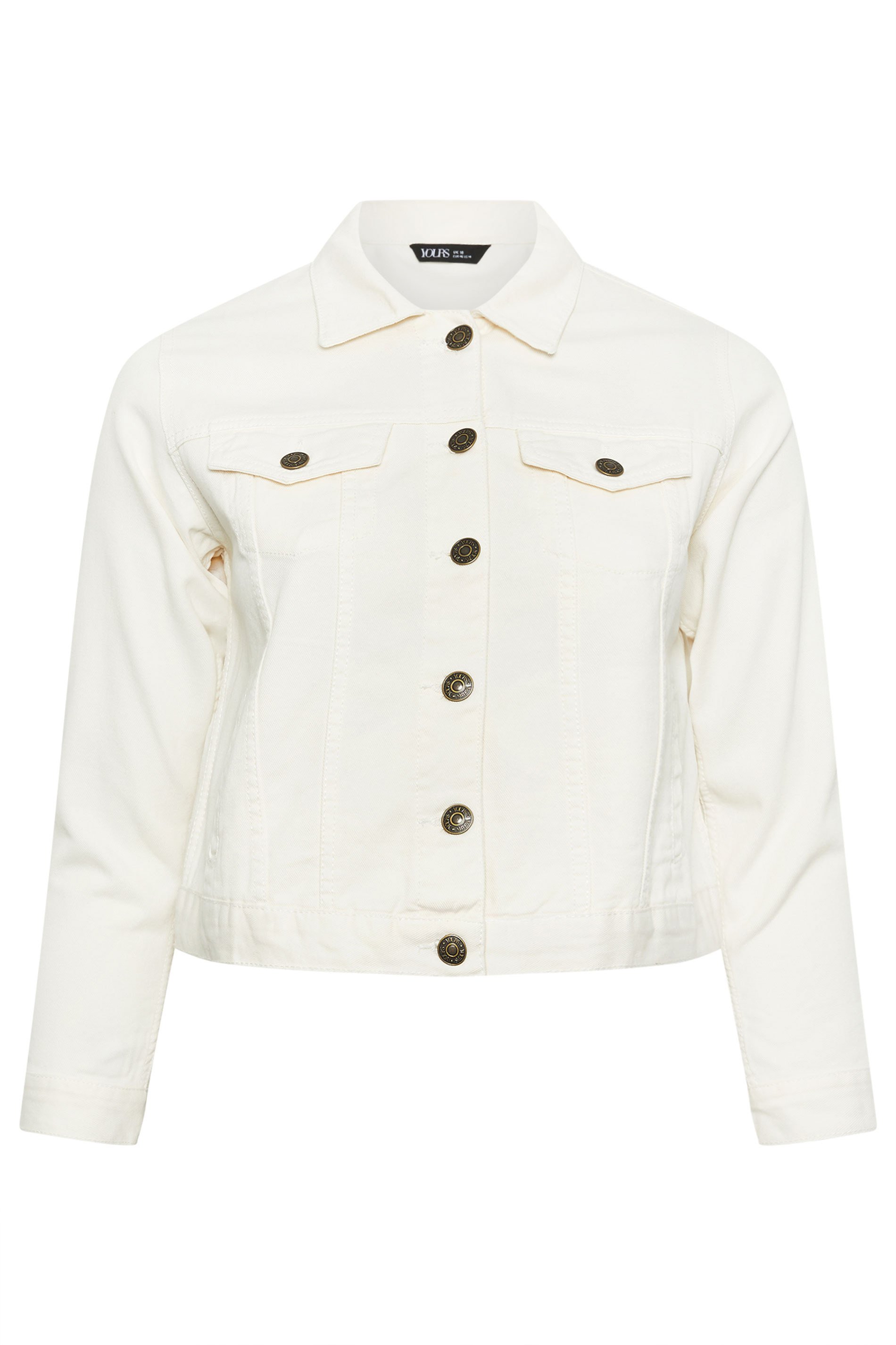 YOURS Plus Size Ivory White Denim Jacket | Yours Clothing