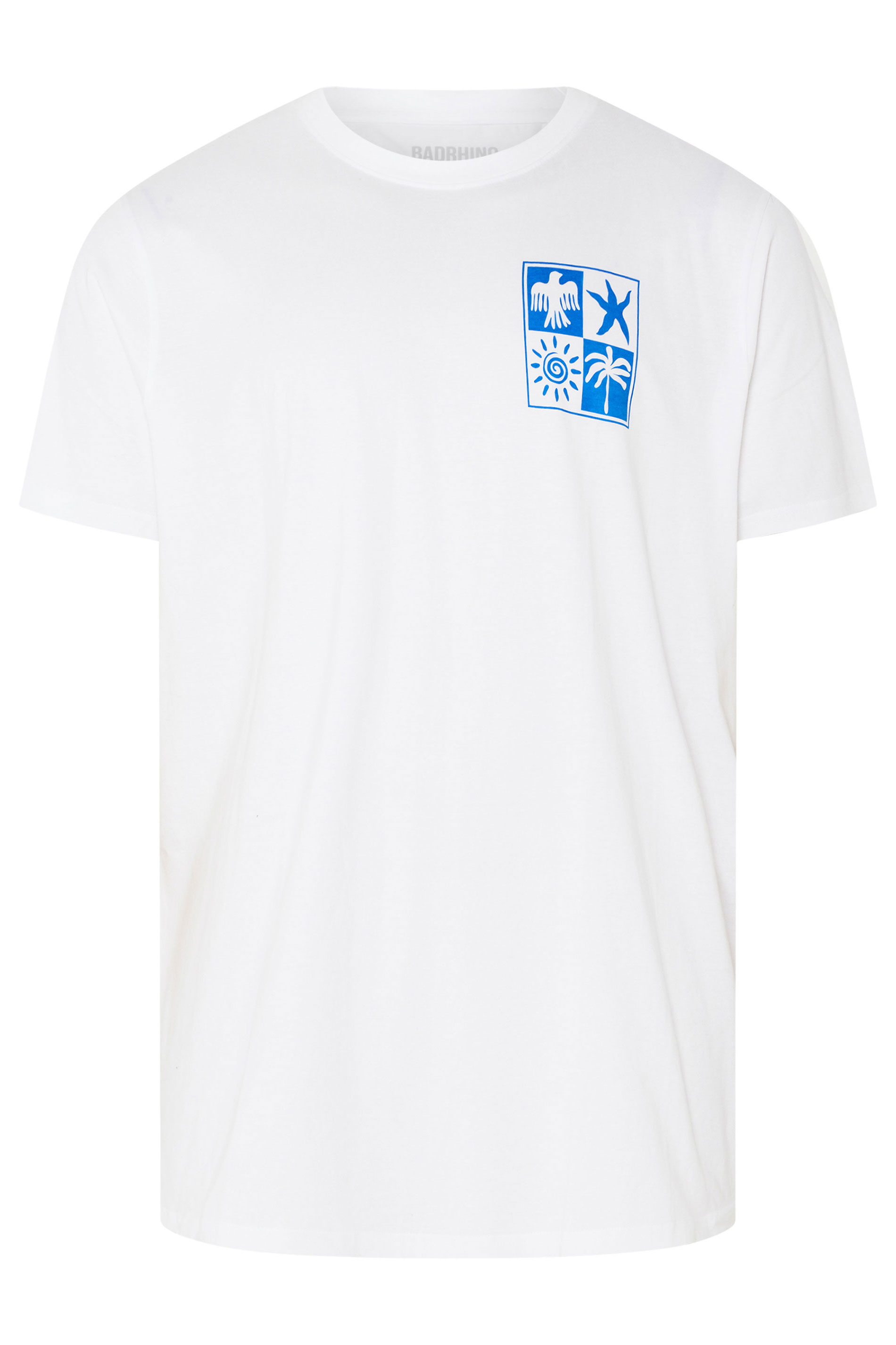 BadRhino Big & Tall White & Blue Graphic T-Shirt | BadRhino 7