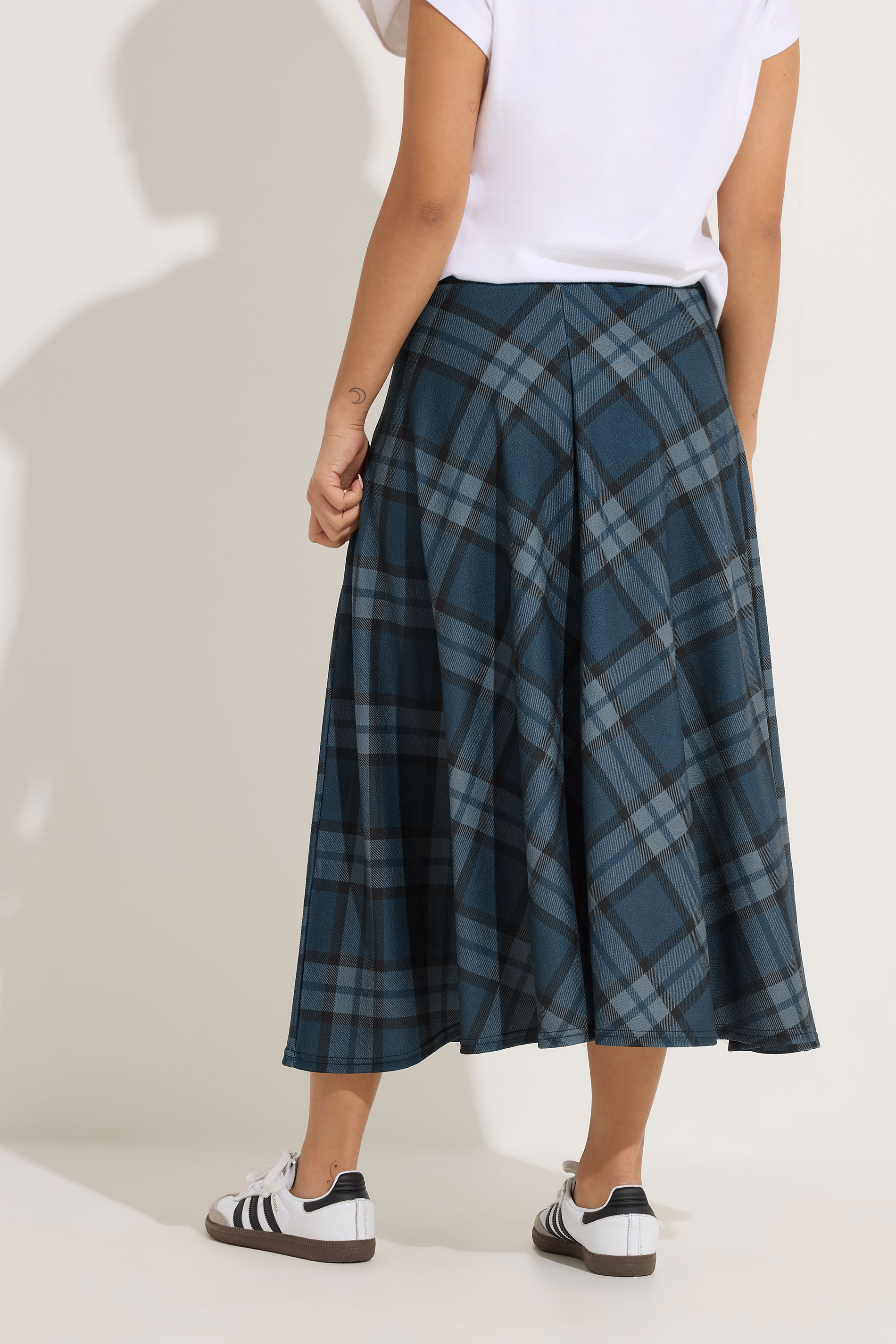 PixieGirl Petite Women's Green Check Midi Skirt | PixieGirl 4