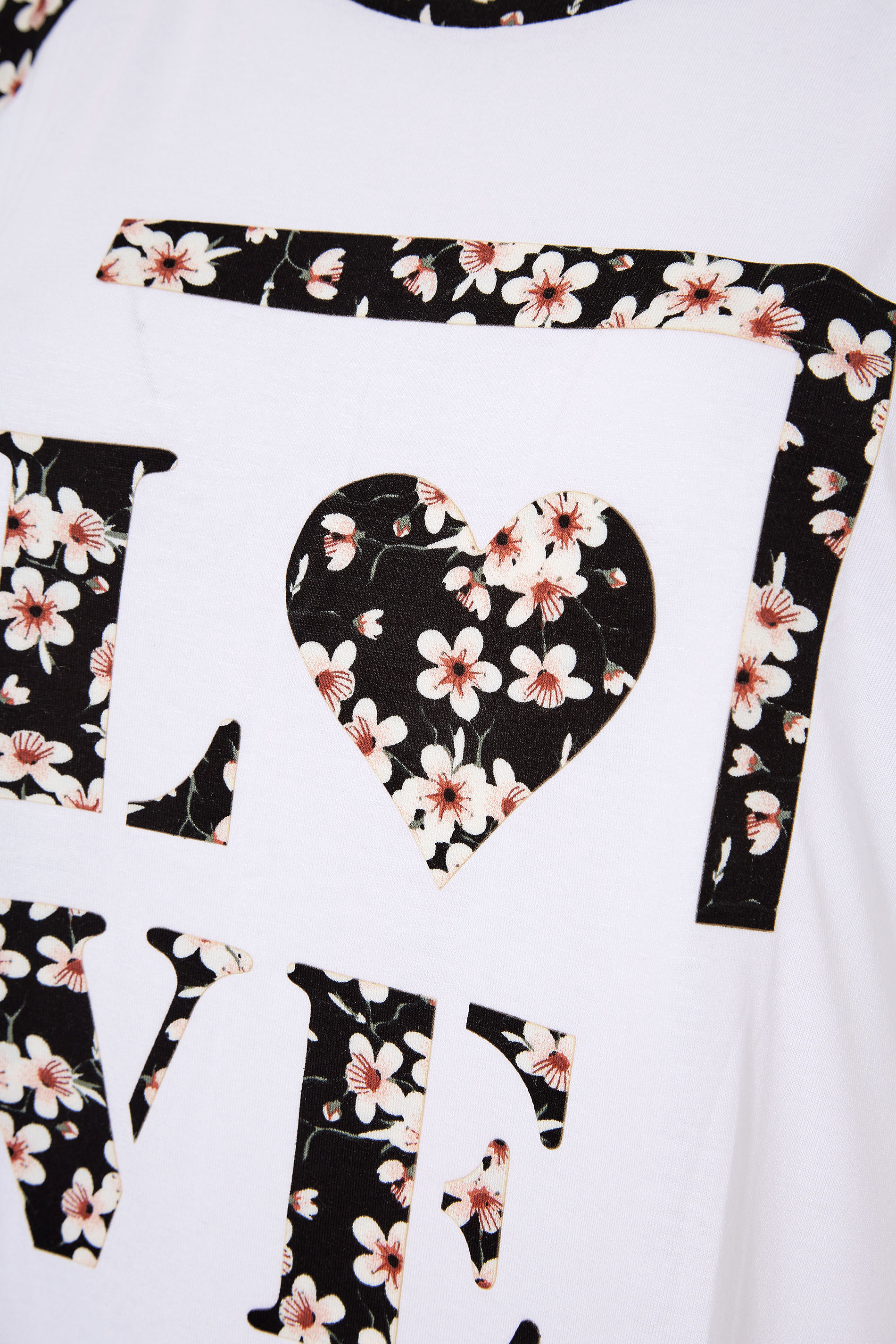 Grande taille  Tops Grande taille  Top à fleurs | T-Shirt Blanc Manches Contrastées Floral - ZS27857